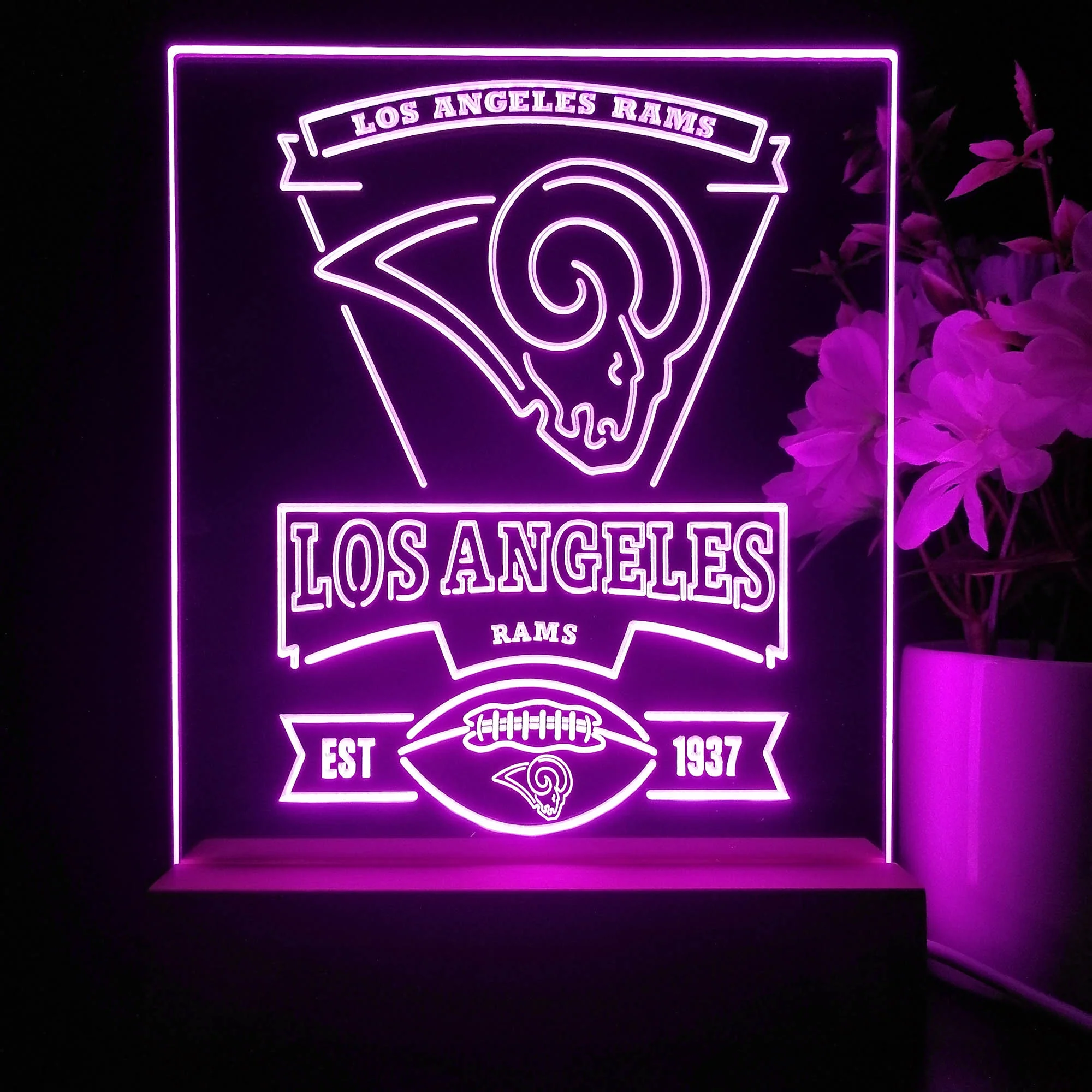 Los Angeles Rams Souvenir Neon Sign Pub Bar Lamp - Image 3
