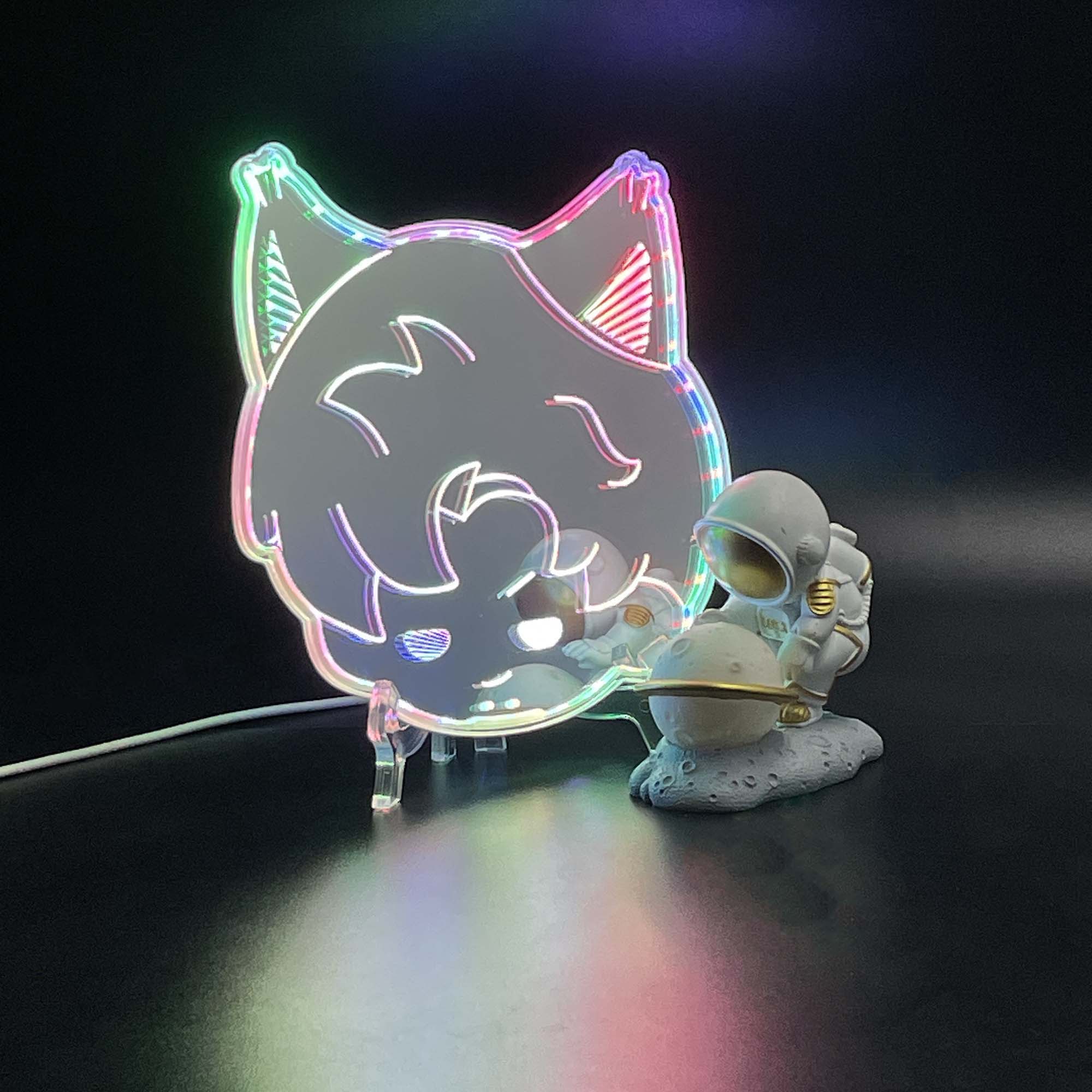 Love and Deepspace Sylus Neon LED Sign with Dynamic RGB Colors Mirror Backing