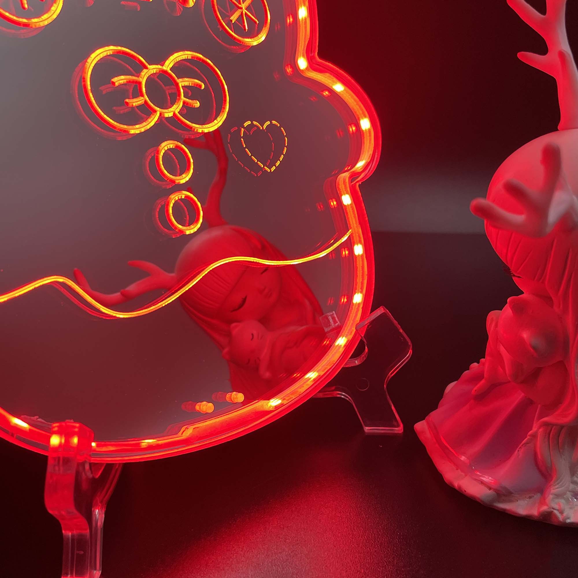 Love and Deepspace Zayne Snowman  Neon LED Sign with Dynamic RGB Colors Mirror Backing - Image 6