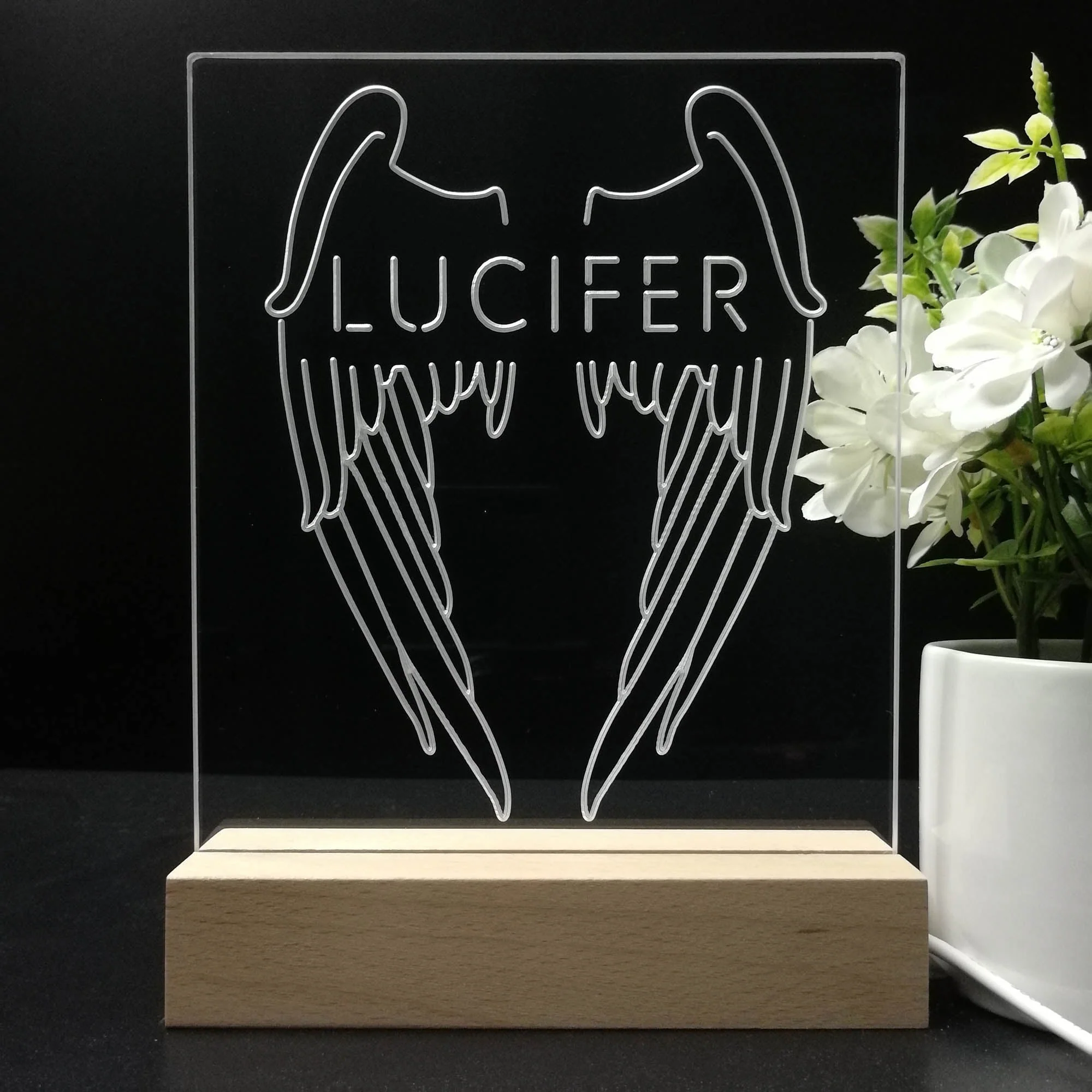 Lucifer Wing 3D Illusion Night Light Desk Lamp - Image 8