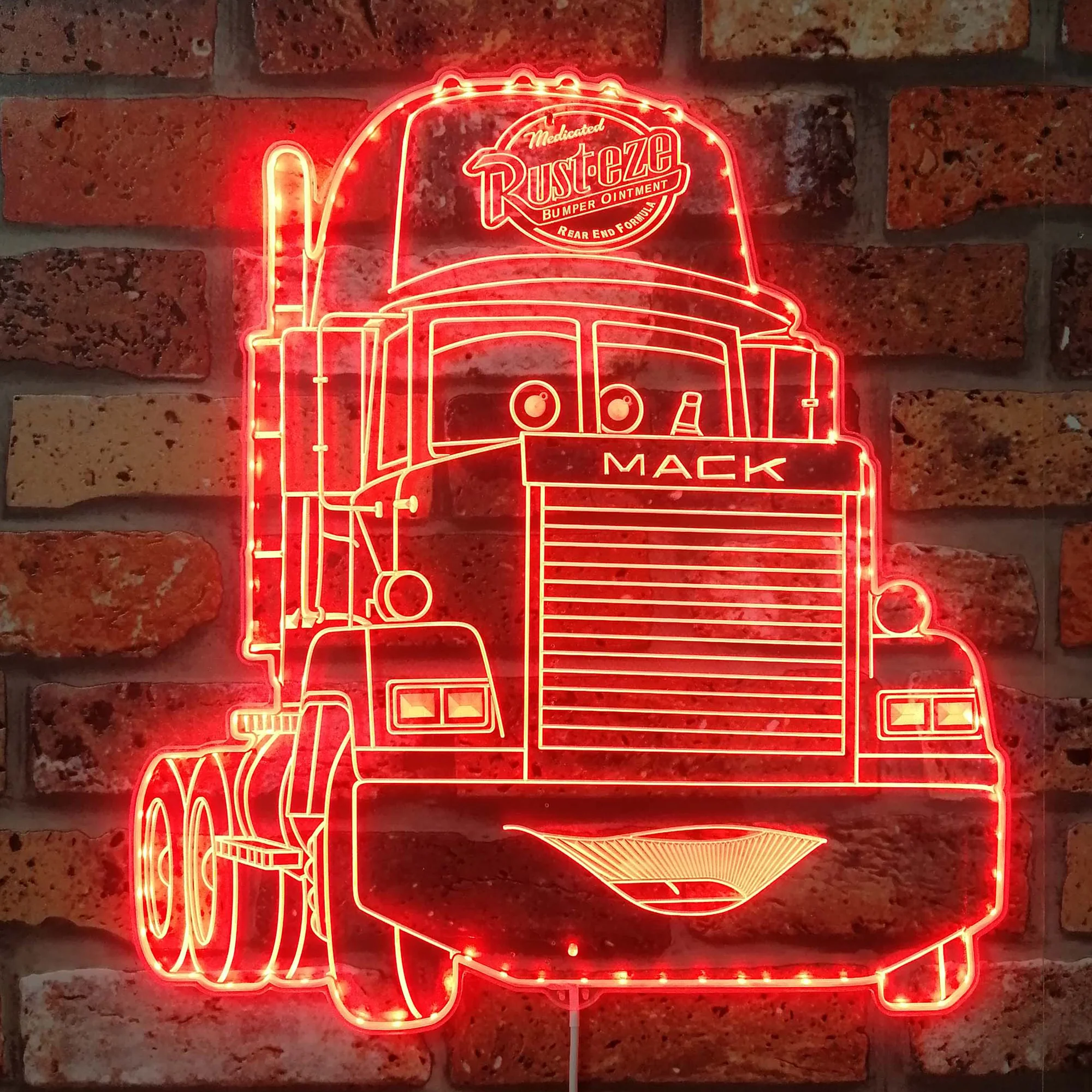 Mack mcqueen cartoon Neon LED Sign with Dynamic RGB Colors