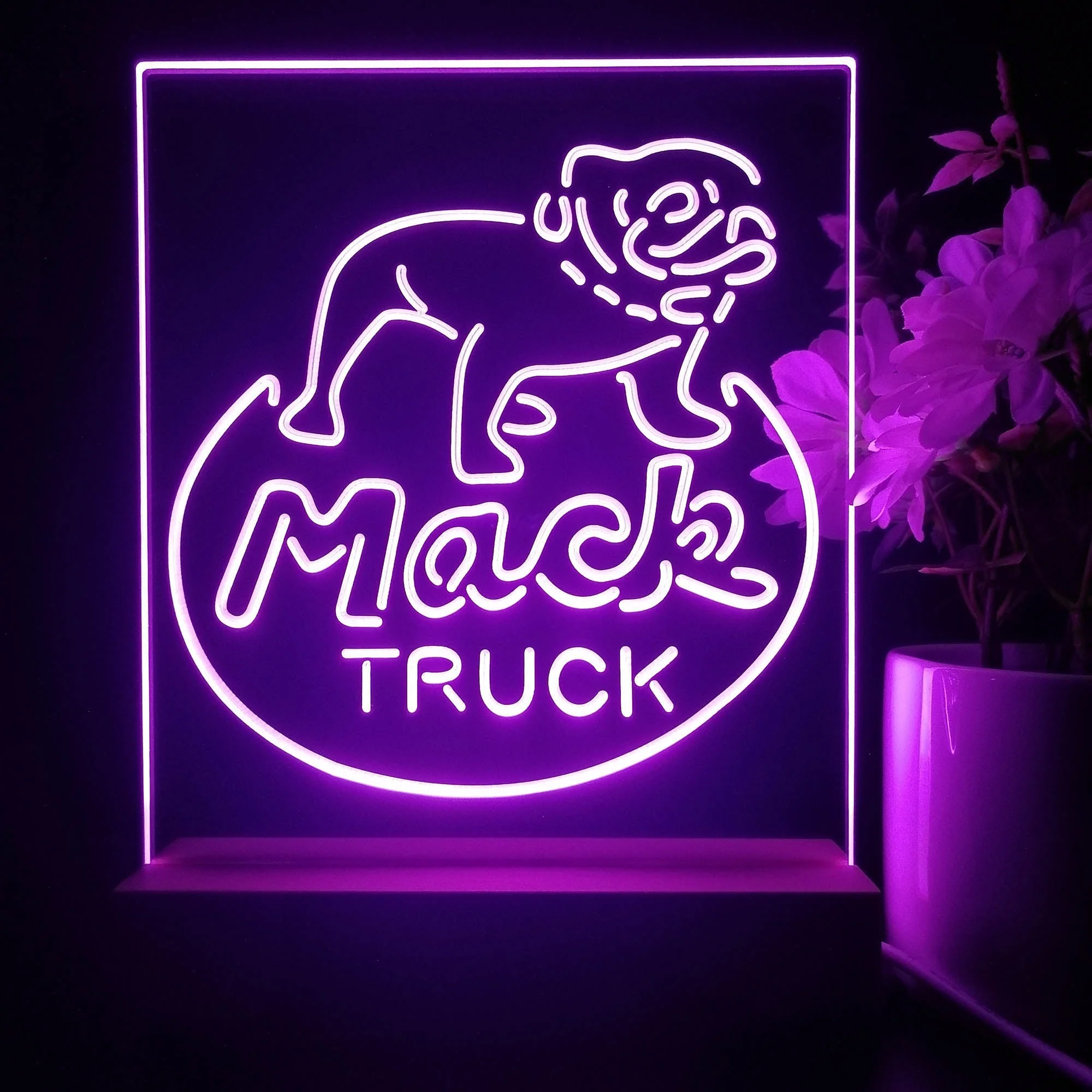 Mack Truck Garage 3D Illusion Night Light Desk Lamp - Image 2