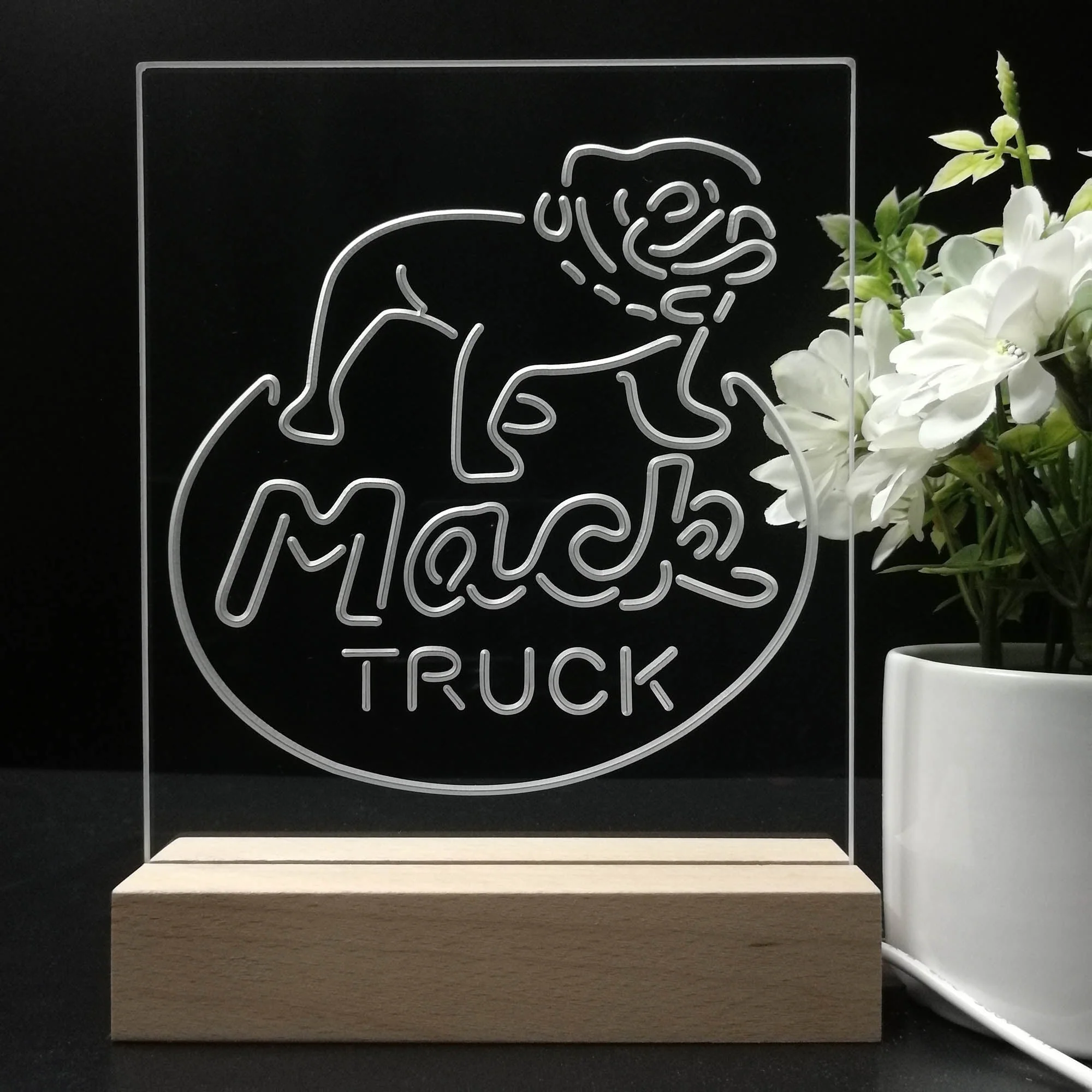 Mack Truck Garage 3D Illusion Night Light Desk Lamp - Image 8