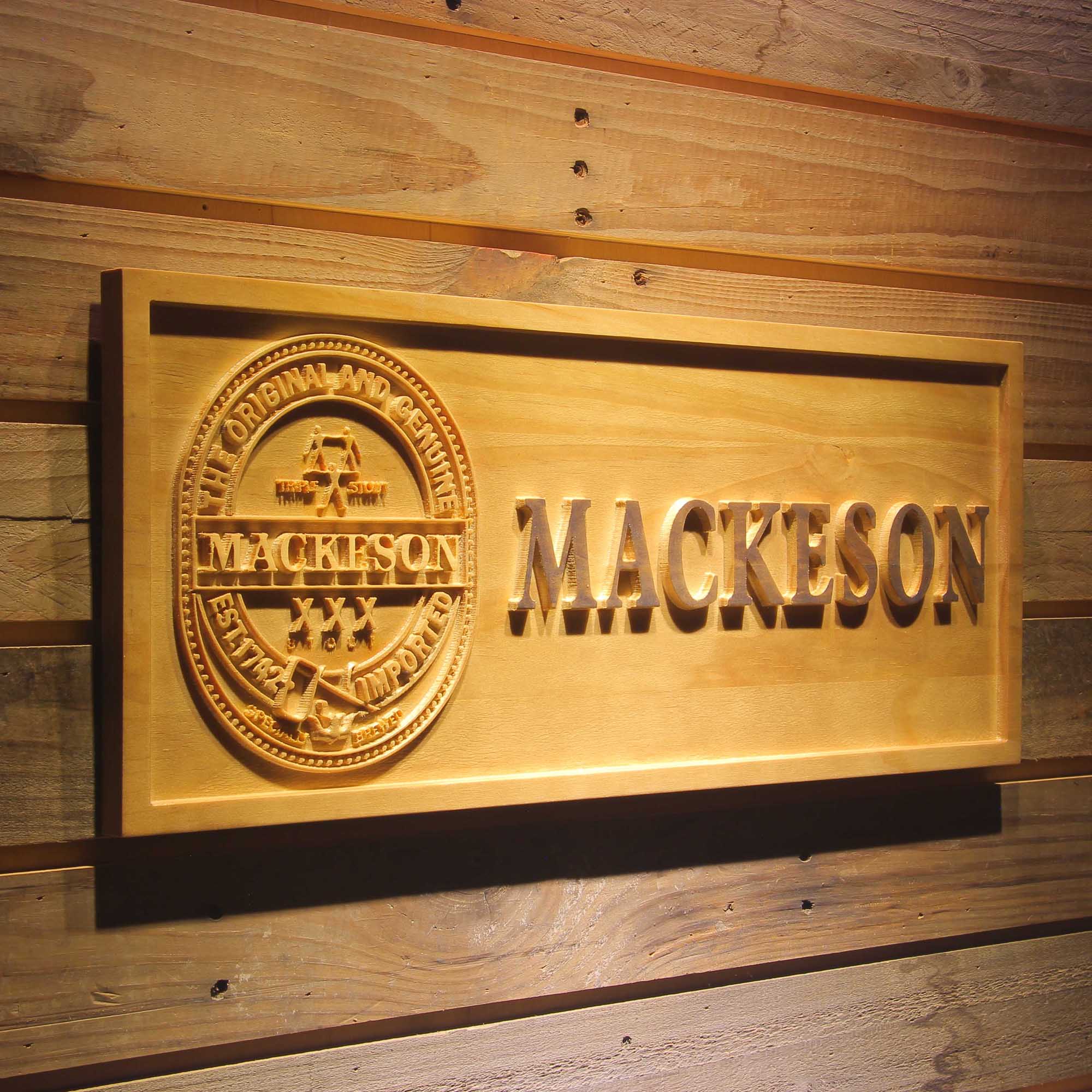 Mackeson's Stout 3D Solid Wooden Craving Sign - Image 2