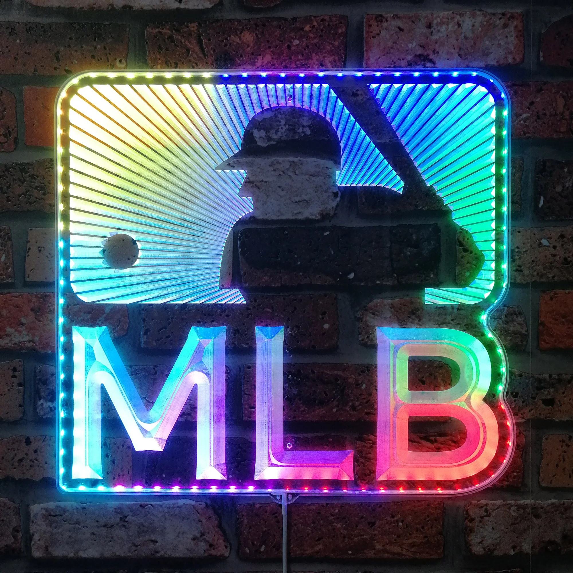 Major League Baseball Logo Neon LED Sign with Dynamic RGB Colors