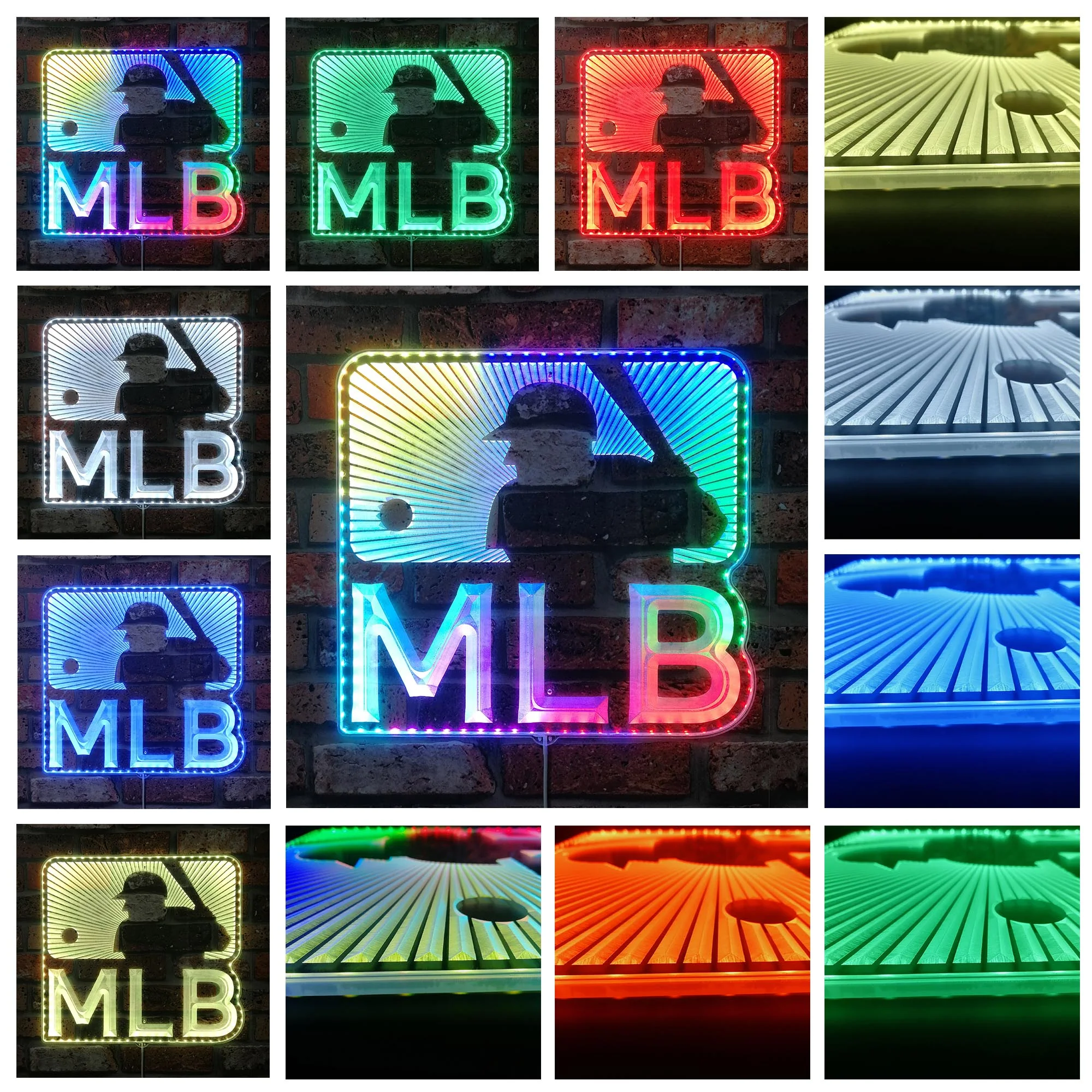 Major League Baseball Logo Neon LED Sign with Dynamic RGB Colors - Image 2