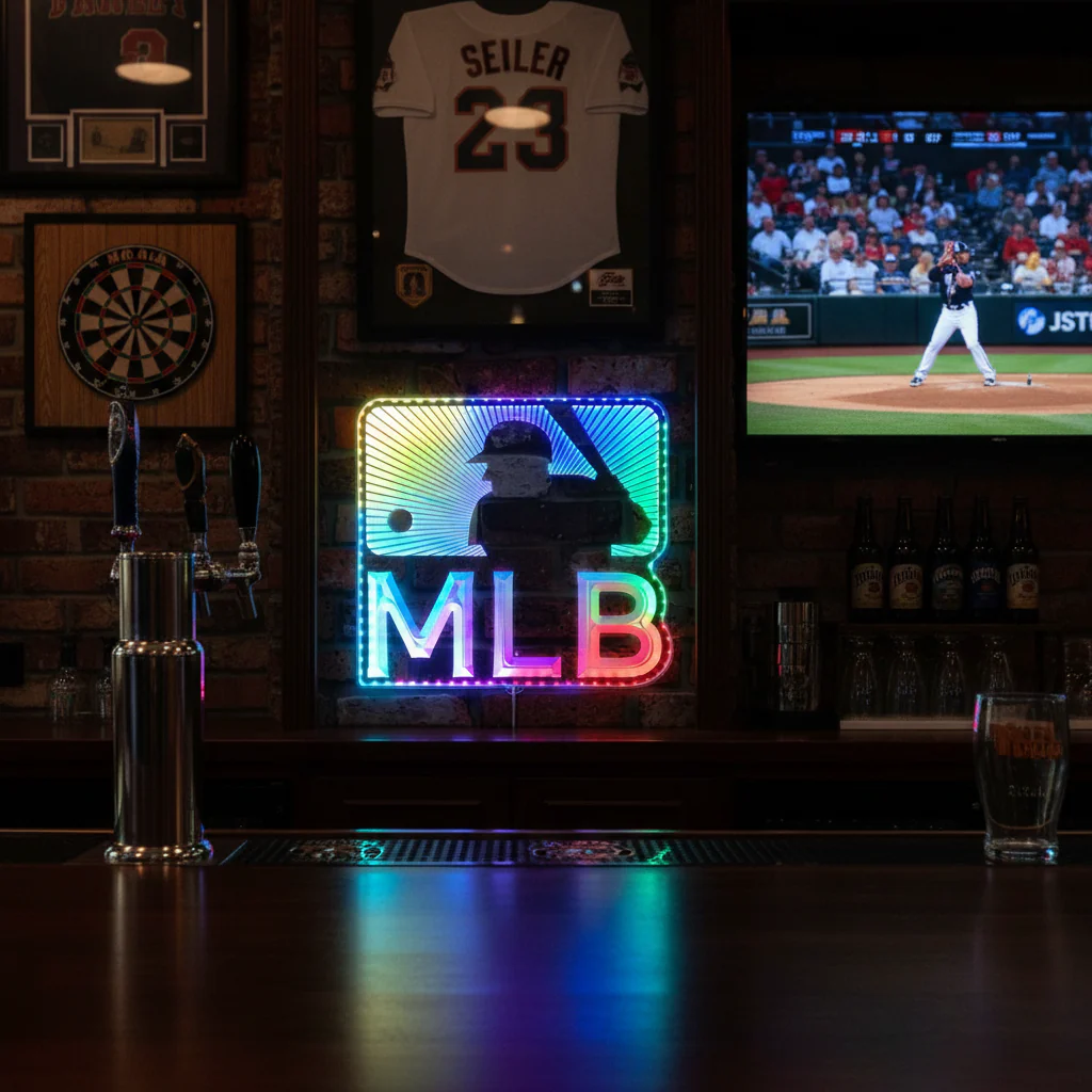 Major League Baseball Logo Neon LED Sign with Dynamic RGB Colors - Image 8