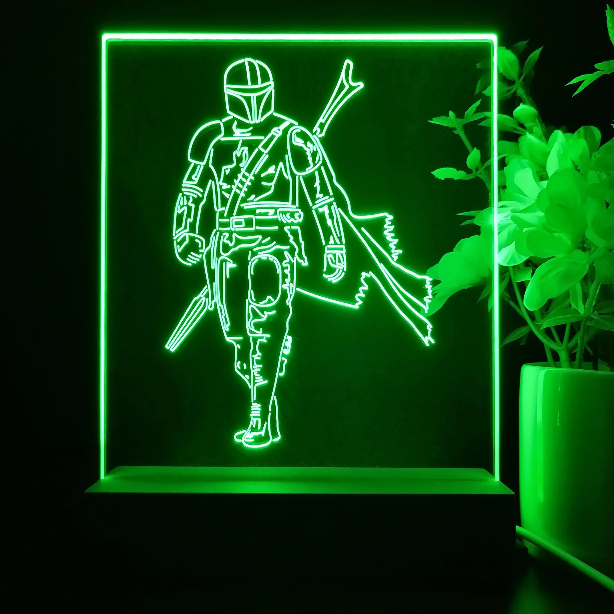 Mandalorian Star Wars Game Room LED Sign Lamp Display - Image 3