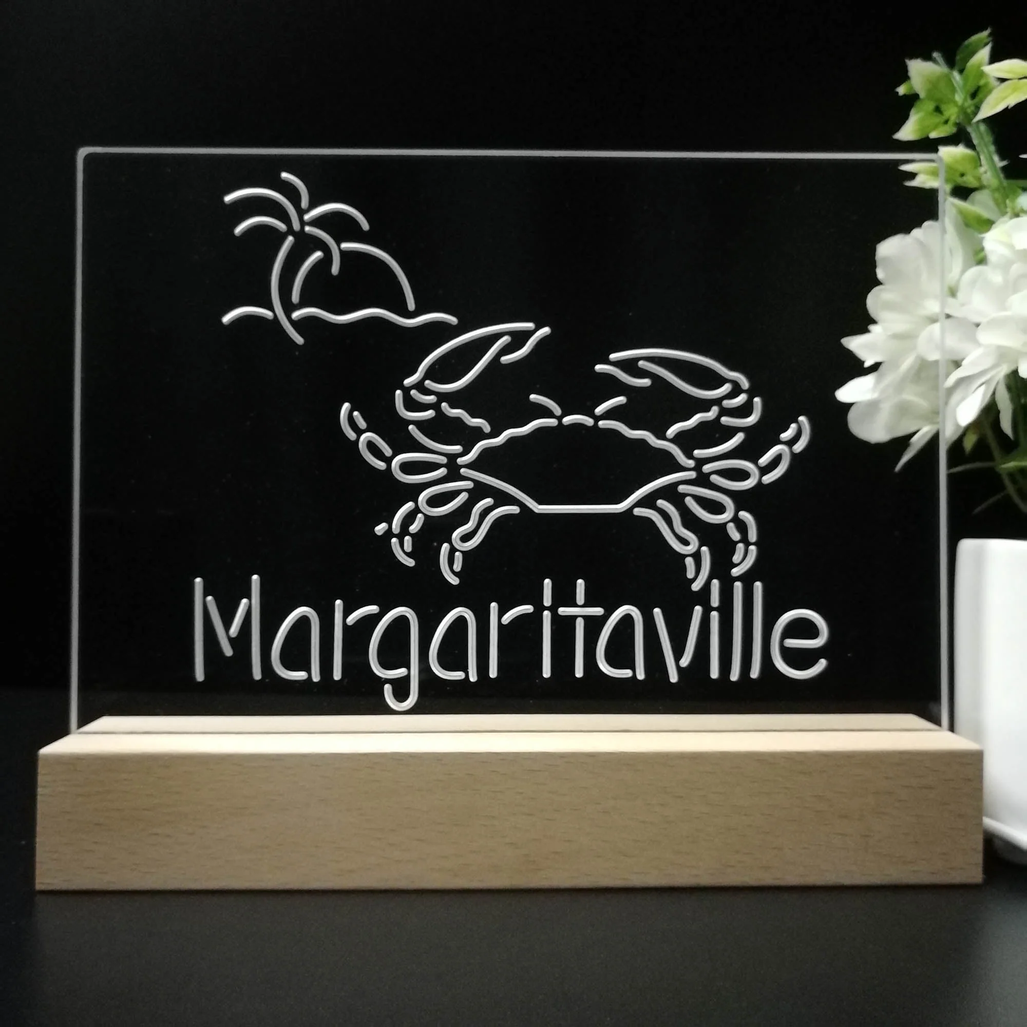 Margaritaville Caribbean Crab Seafood Neon Sign Pub Bar Lamp - Image 8