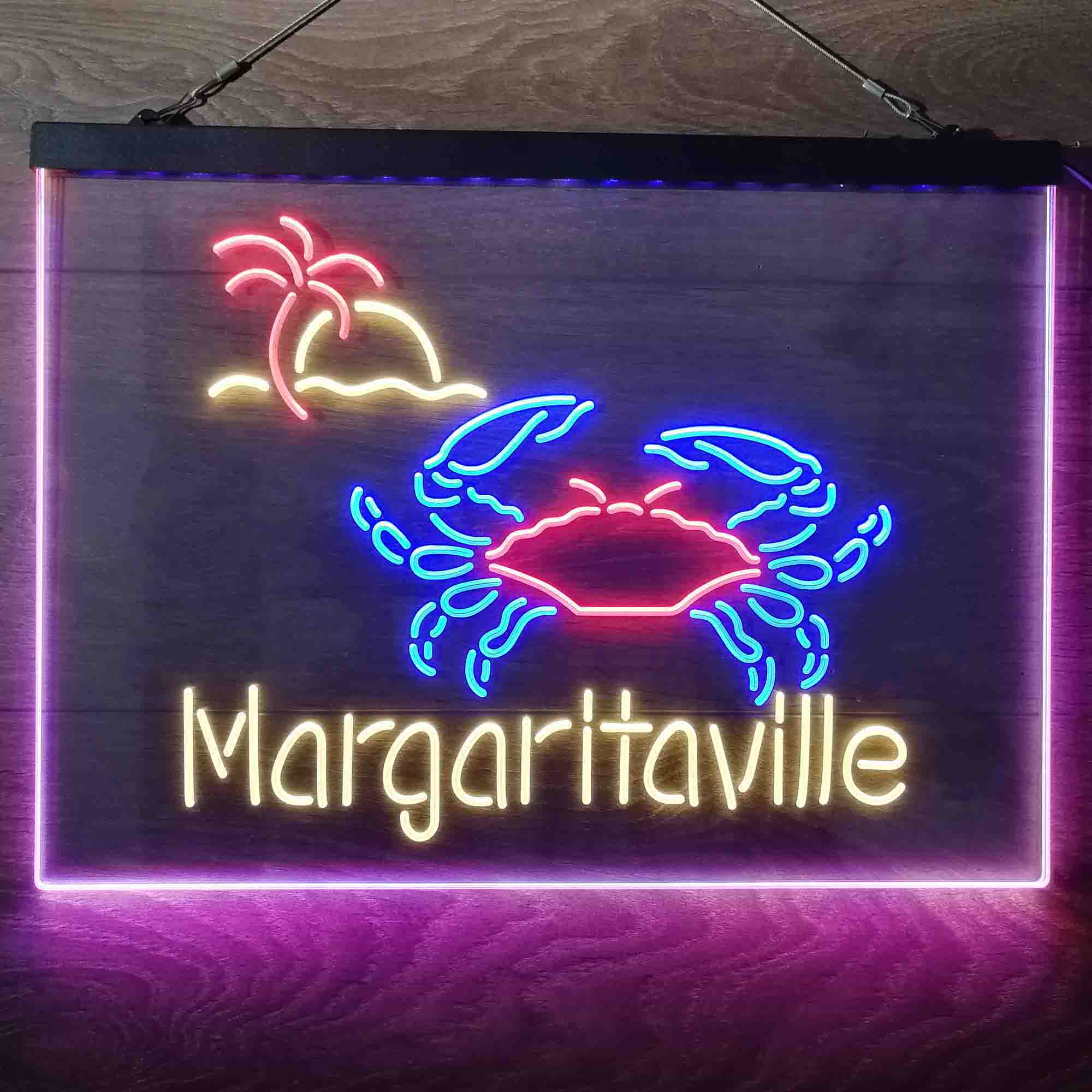 Margaritaville Crab Neon 3-Color LED Sign
