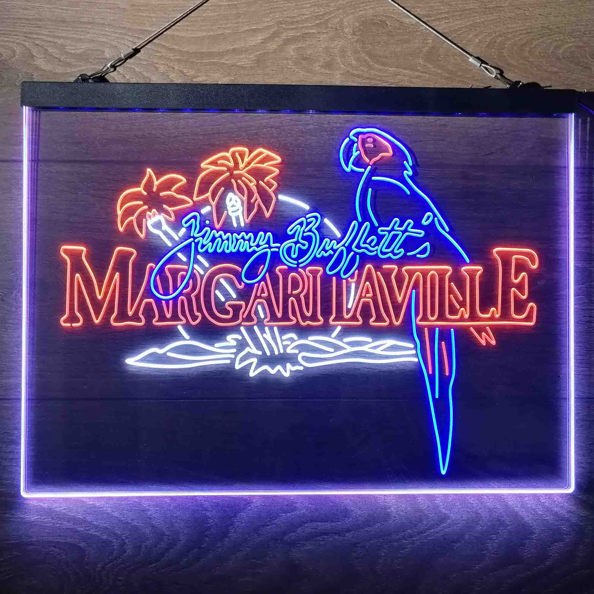 Margaritaville Jimmy Buffett Parrot Neon 3-Color LED Sign - Image 10