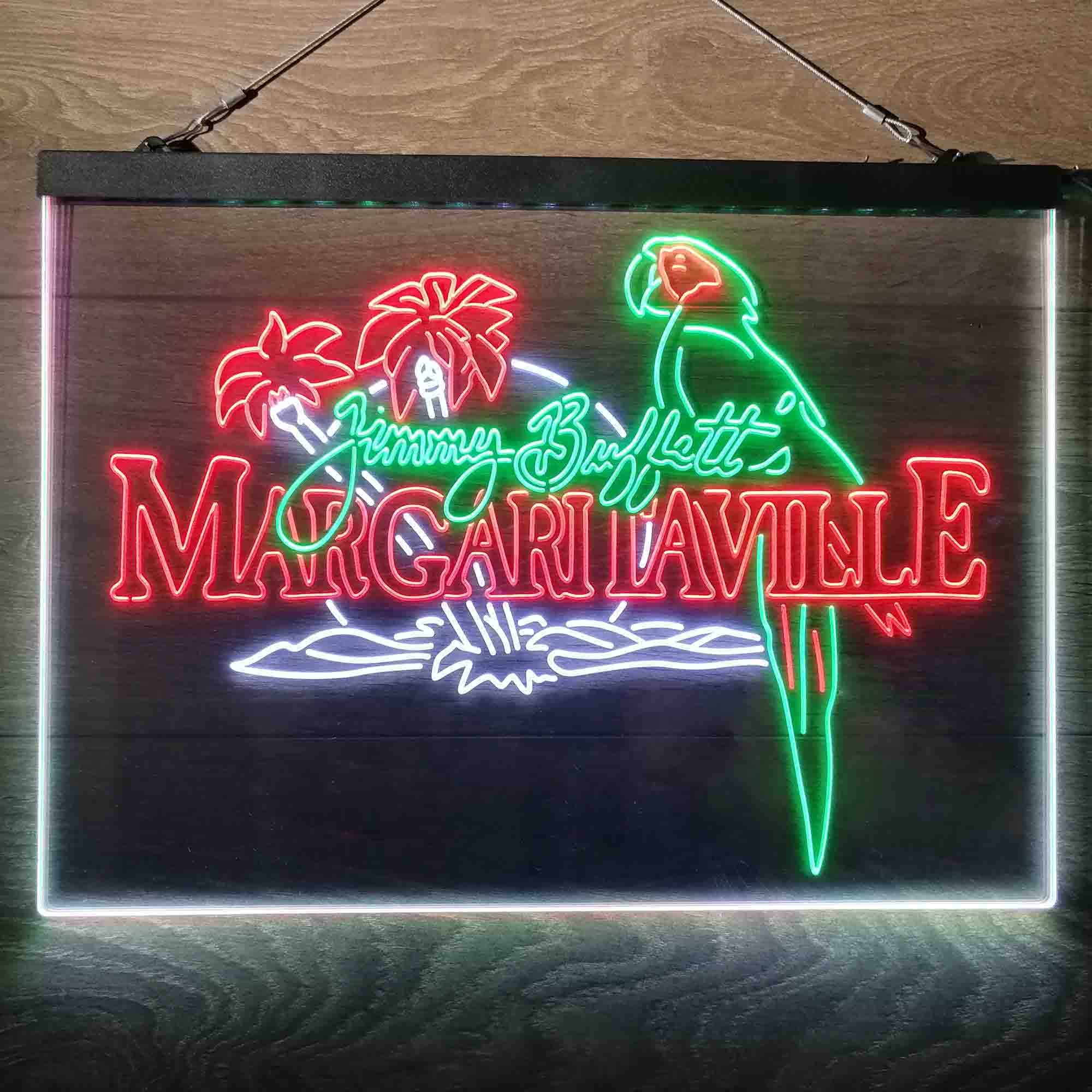 Margaritaville Jimmy Buffett Parrot Neon 3-Color LED Sign - Image 5
