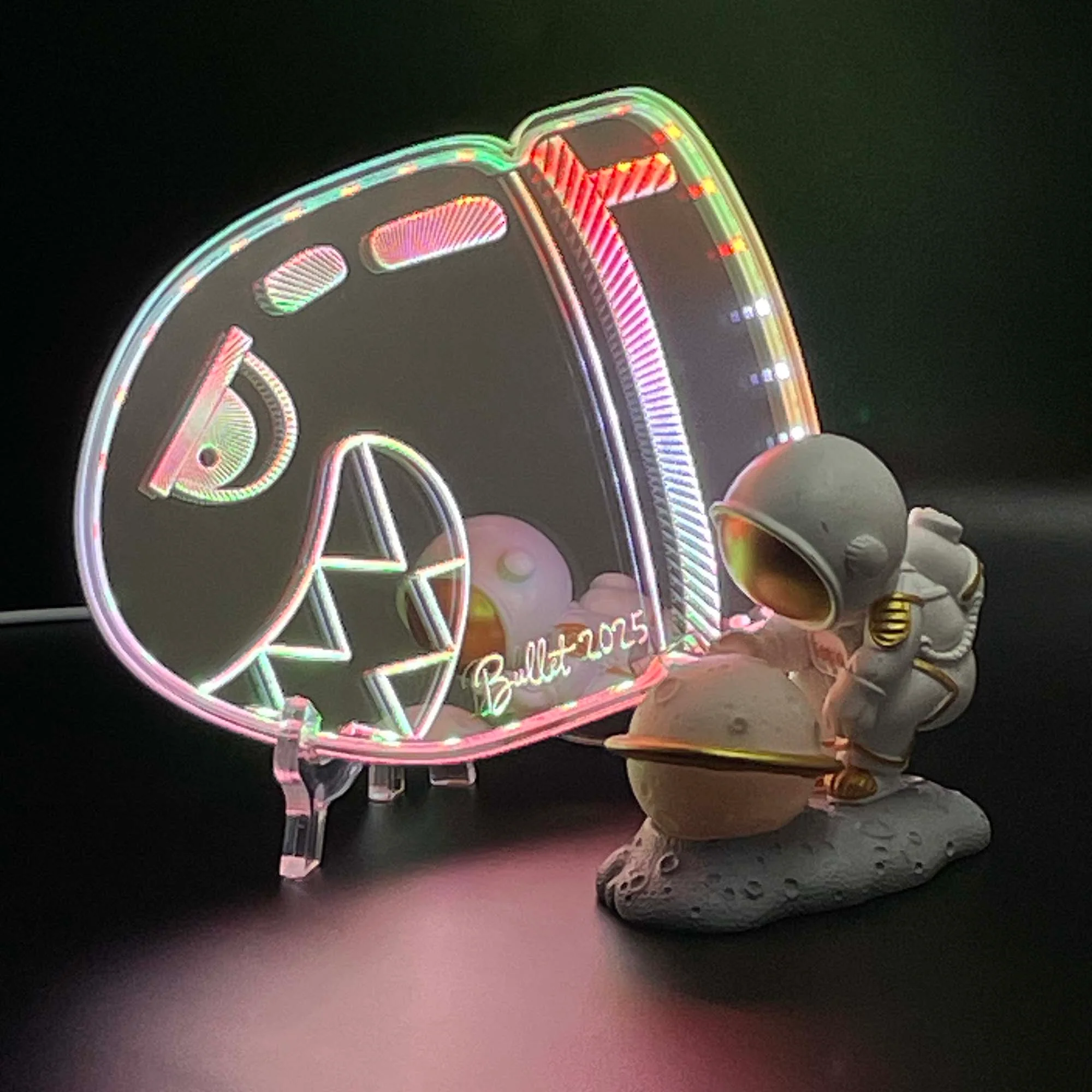 Mario Bullet Neon LED Sign with Dynamic RGB Colors Mirror Backing