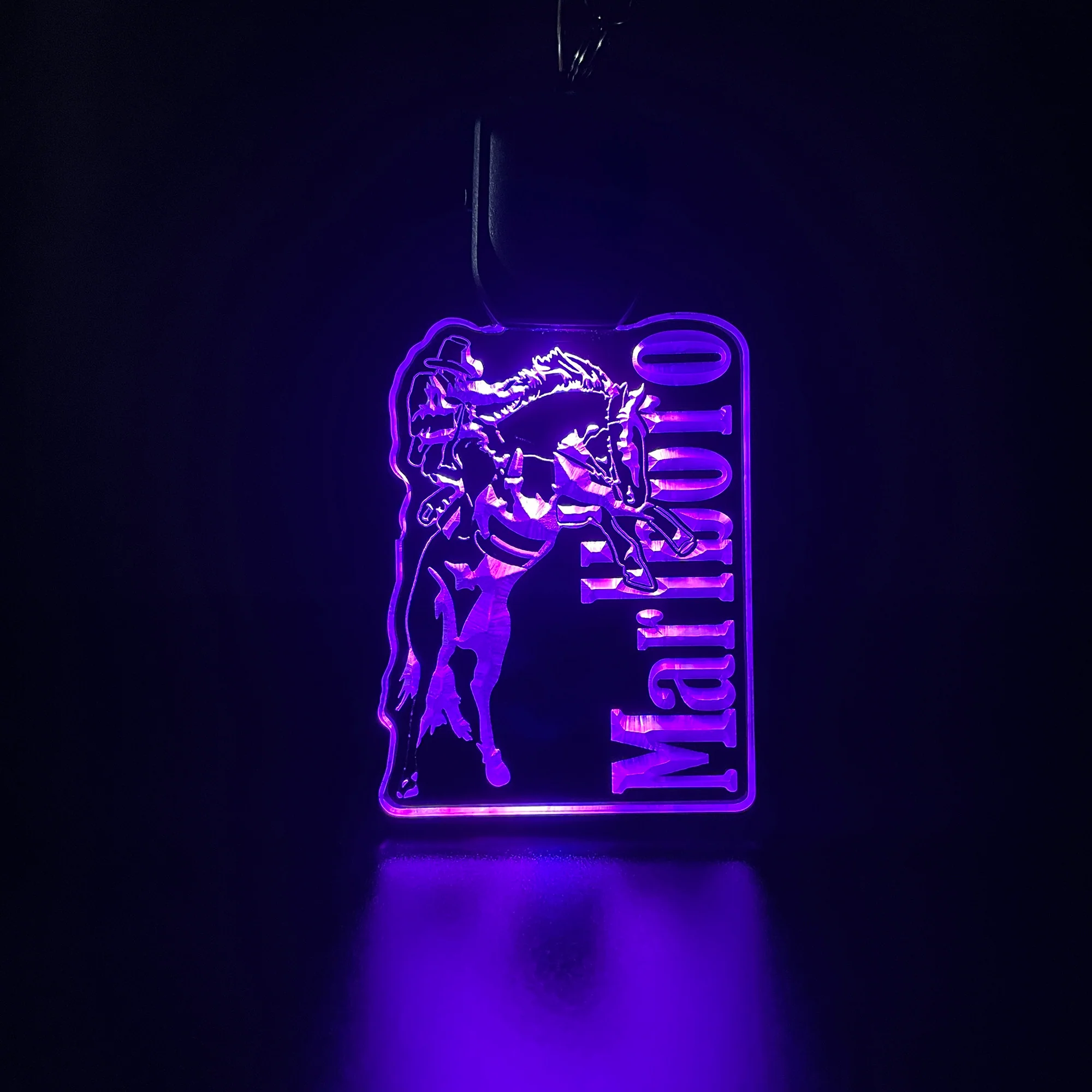 Marlboro Cowboy LED Light Acrylic Keychain , Christmas Tree Ornament
