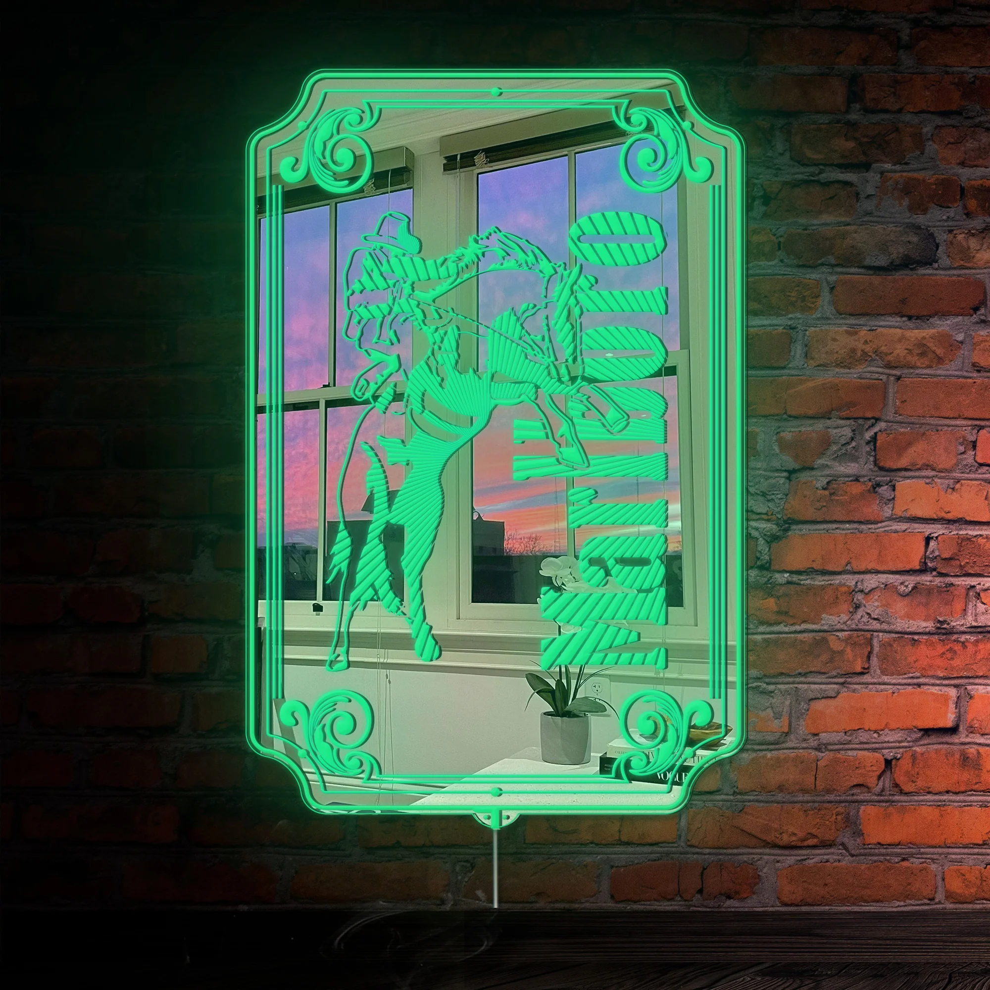 Marlboro Cowboy RGB LED Neon Sign with Elegant Mirror Backing - Image 3