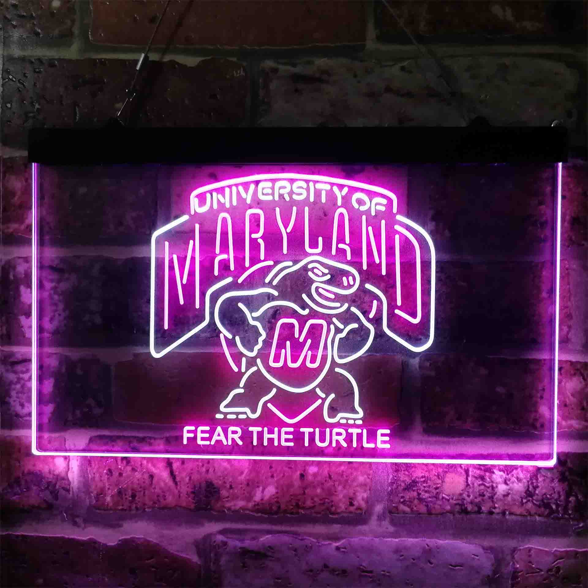 University of Maryland Fear The Turtle Neon-Like LED Sign - Image 2