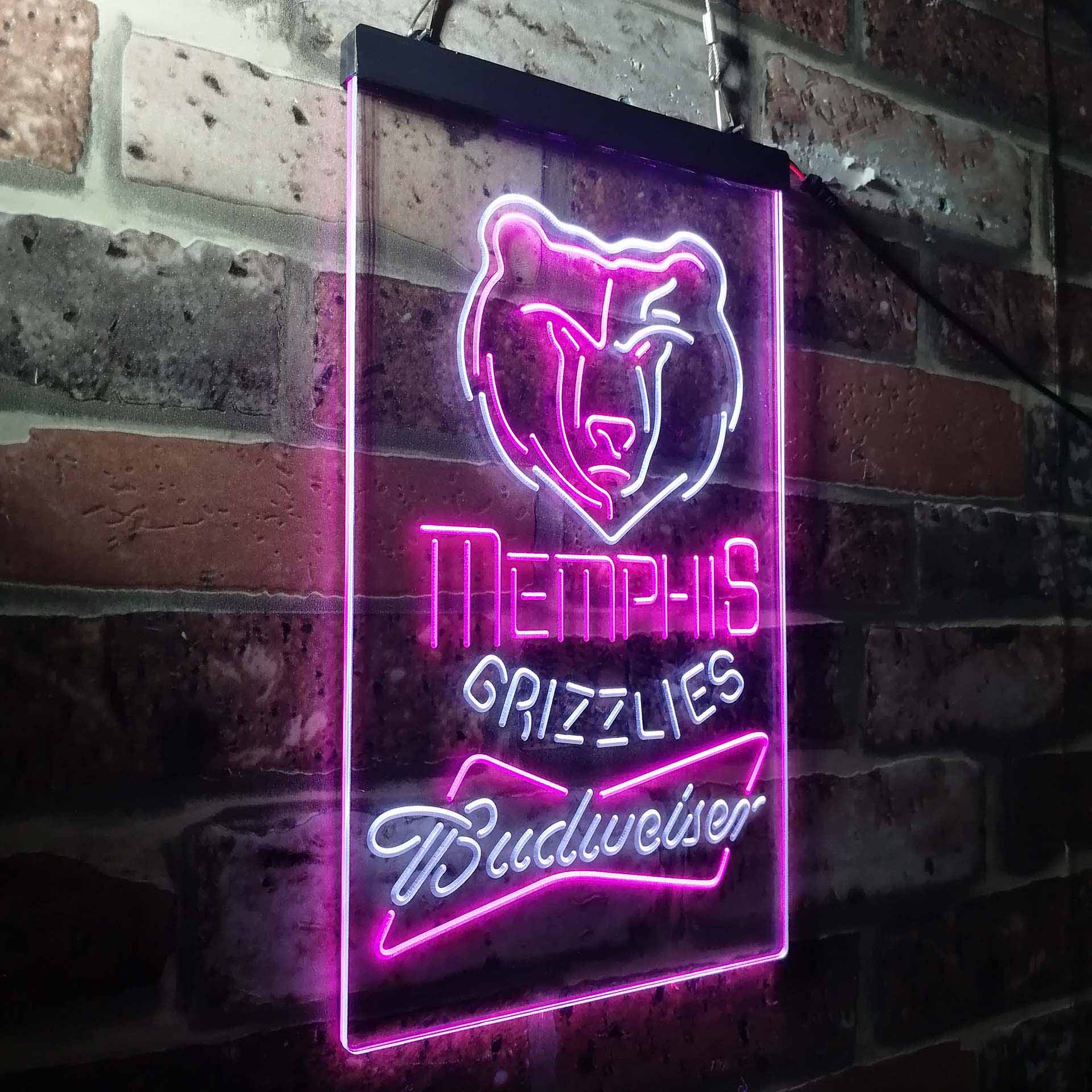 Memphis Grizzlies Budweiser Neon-Like LED Sign - Image 23