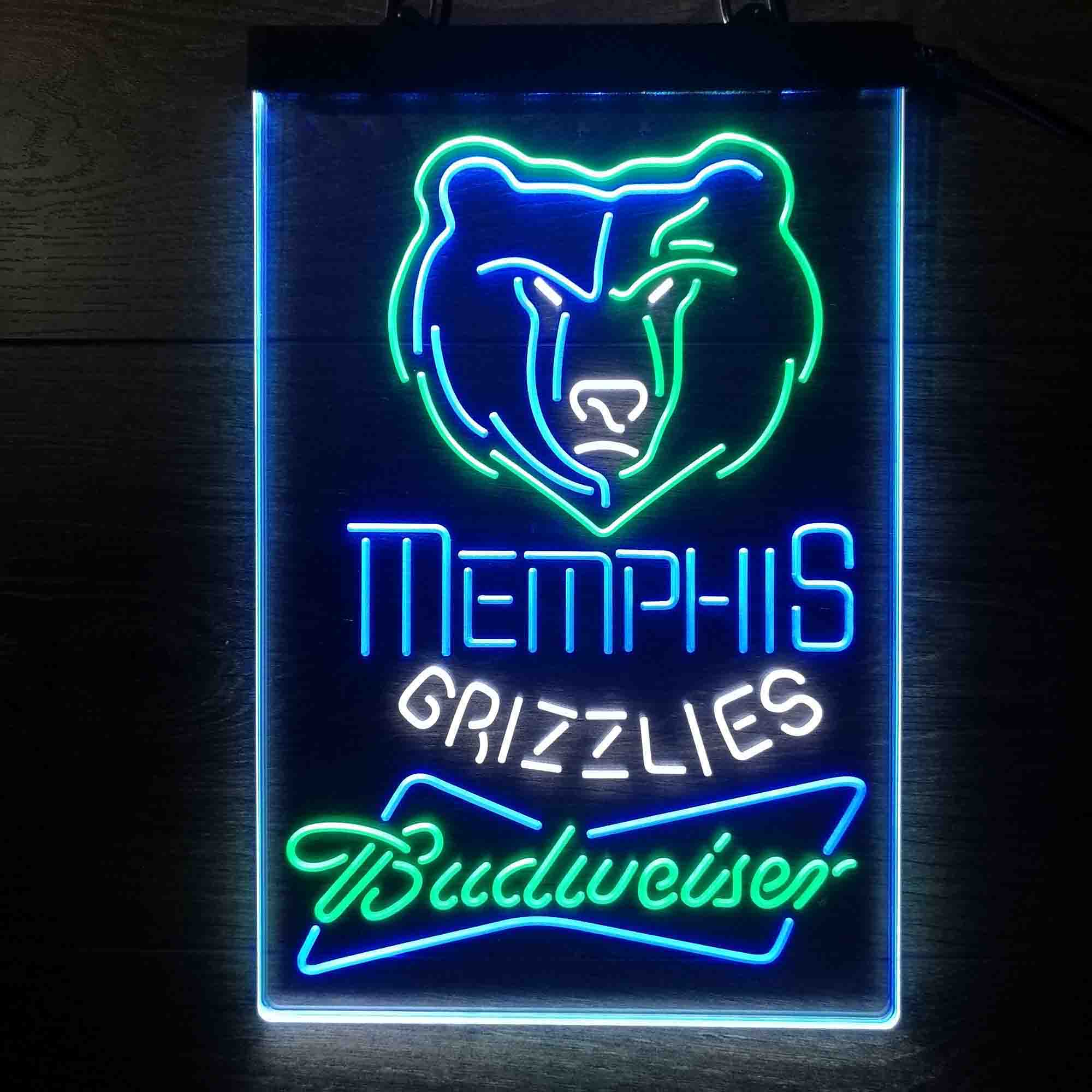 Memphis Grizzlies Nba Budweiser Neon LED Sign 3 Colors