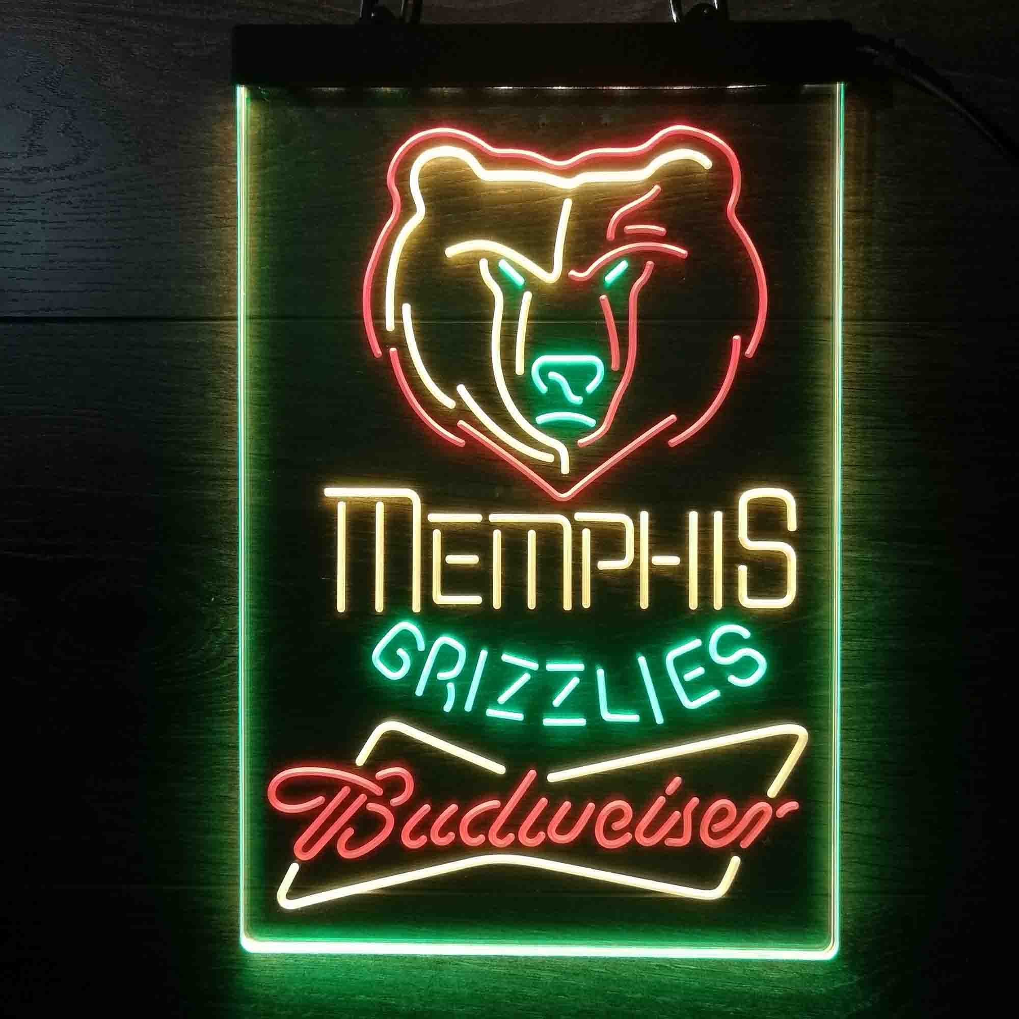 Memphis Grizzlies Nba Budweiser Neon LED Sign 3 Colors - Image 3