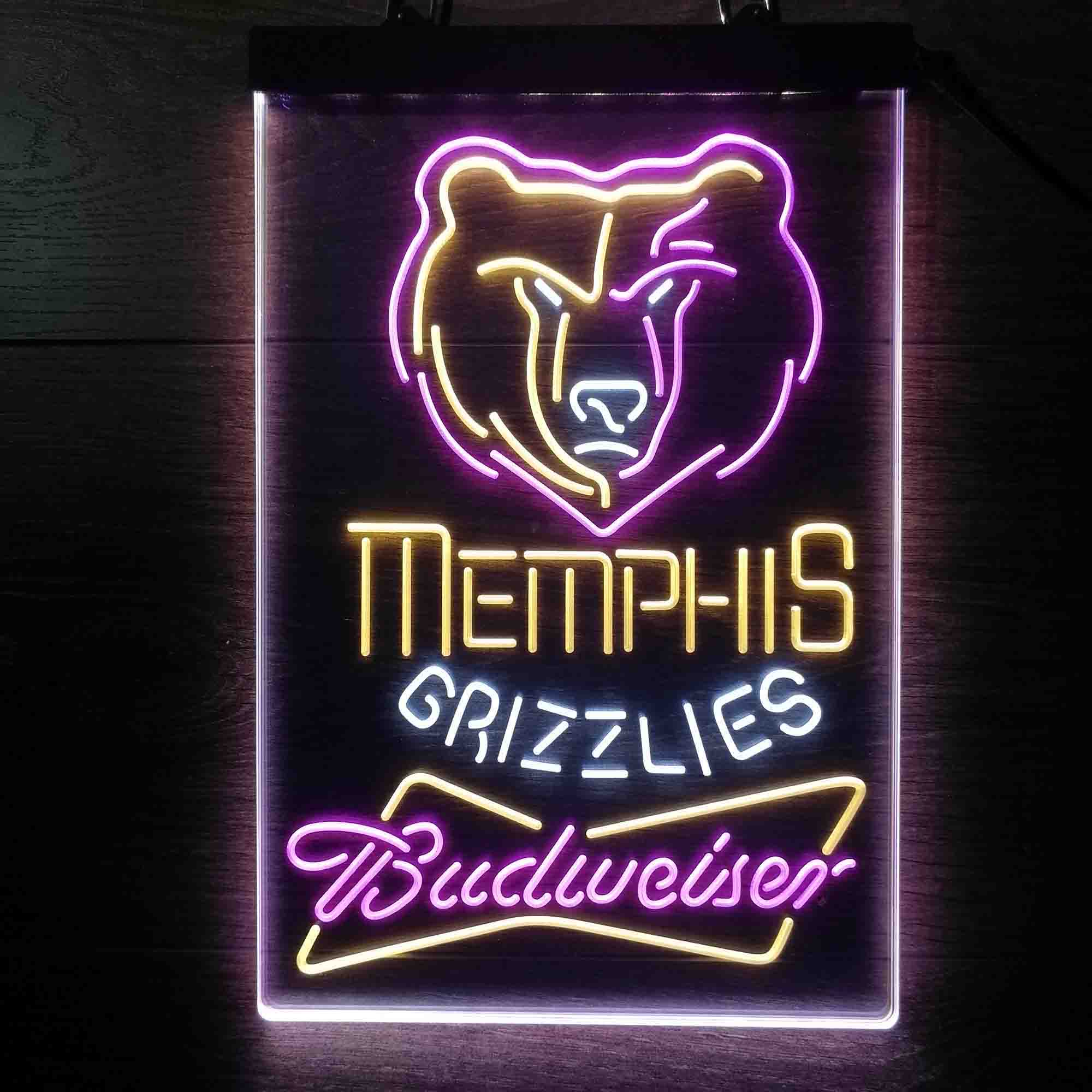 Memphis Grizzlies Nba Budweiser Neon LED Sign 3 Colors - Image 4
