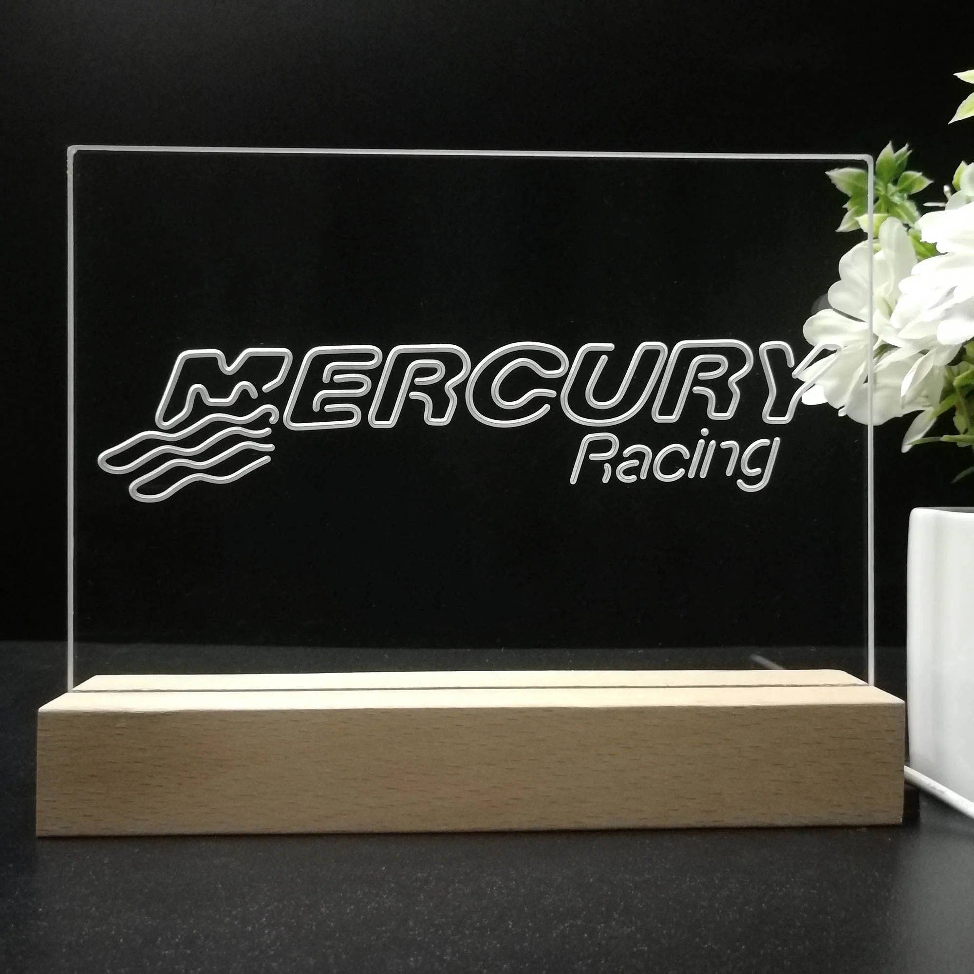 Mercury Racing 3D Illusion Night Light Desk Lamp - Image 8