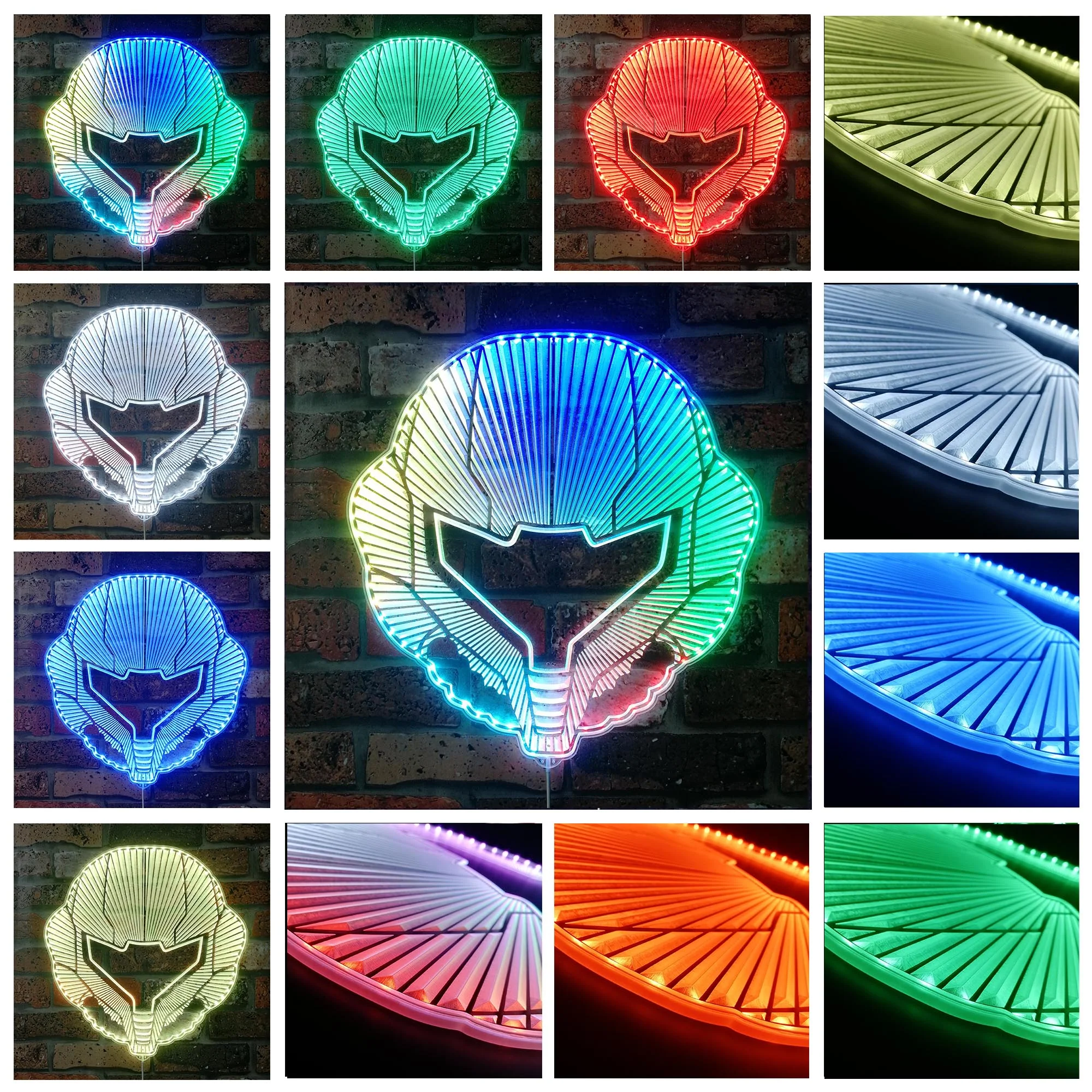 Metroid Samus Neon LED Sign with Dynamic RGB Colors - Image 3