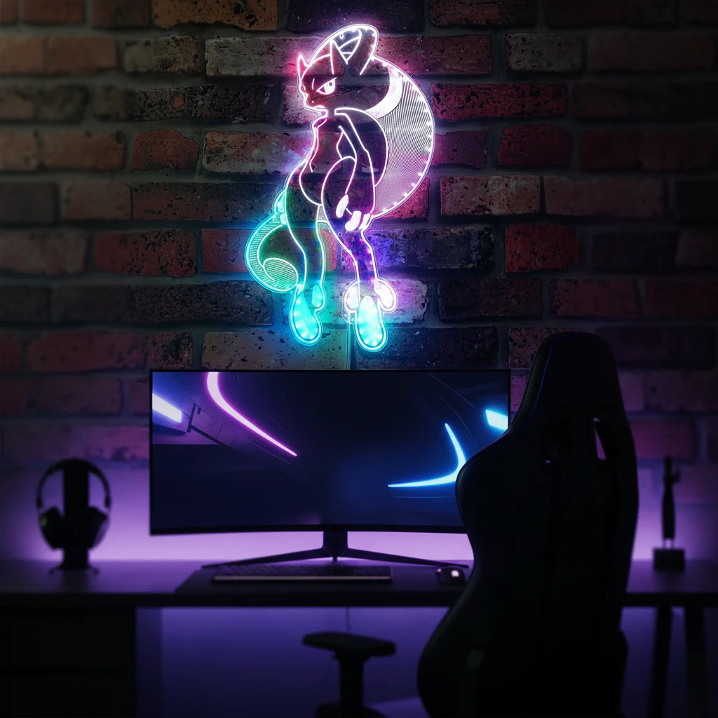 Mewtwo pokemon Neon LED Sign with Dynamic RGB Colors - Image 8