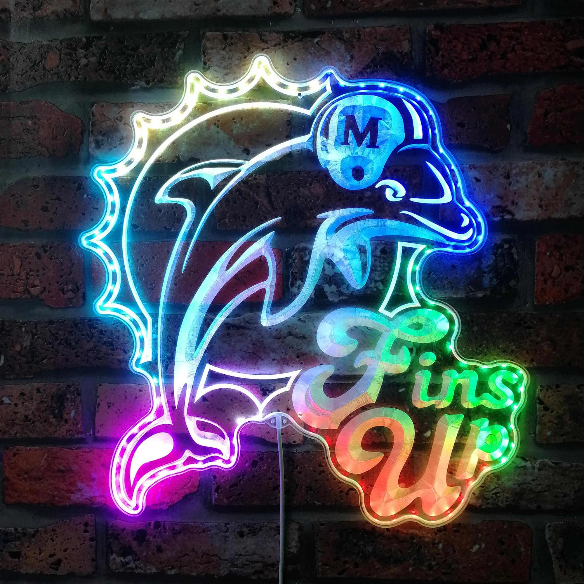 Miami Dolphins Neon LED Sign with Dynamic RGB Colors