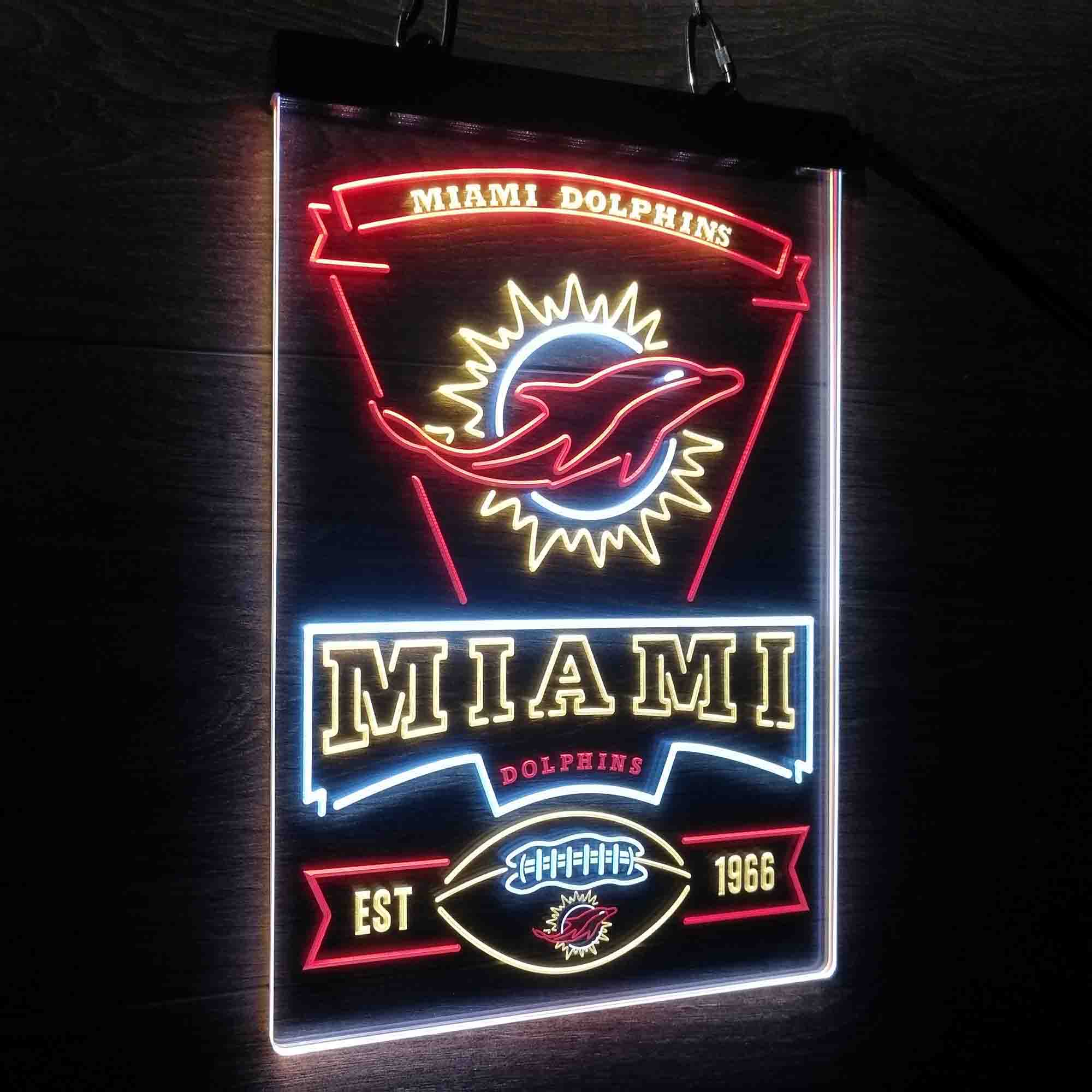 Miami Dolphins Est. 1966 Neon LED Sign 3 Colors - Image 7