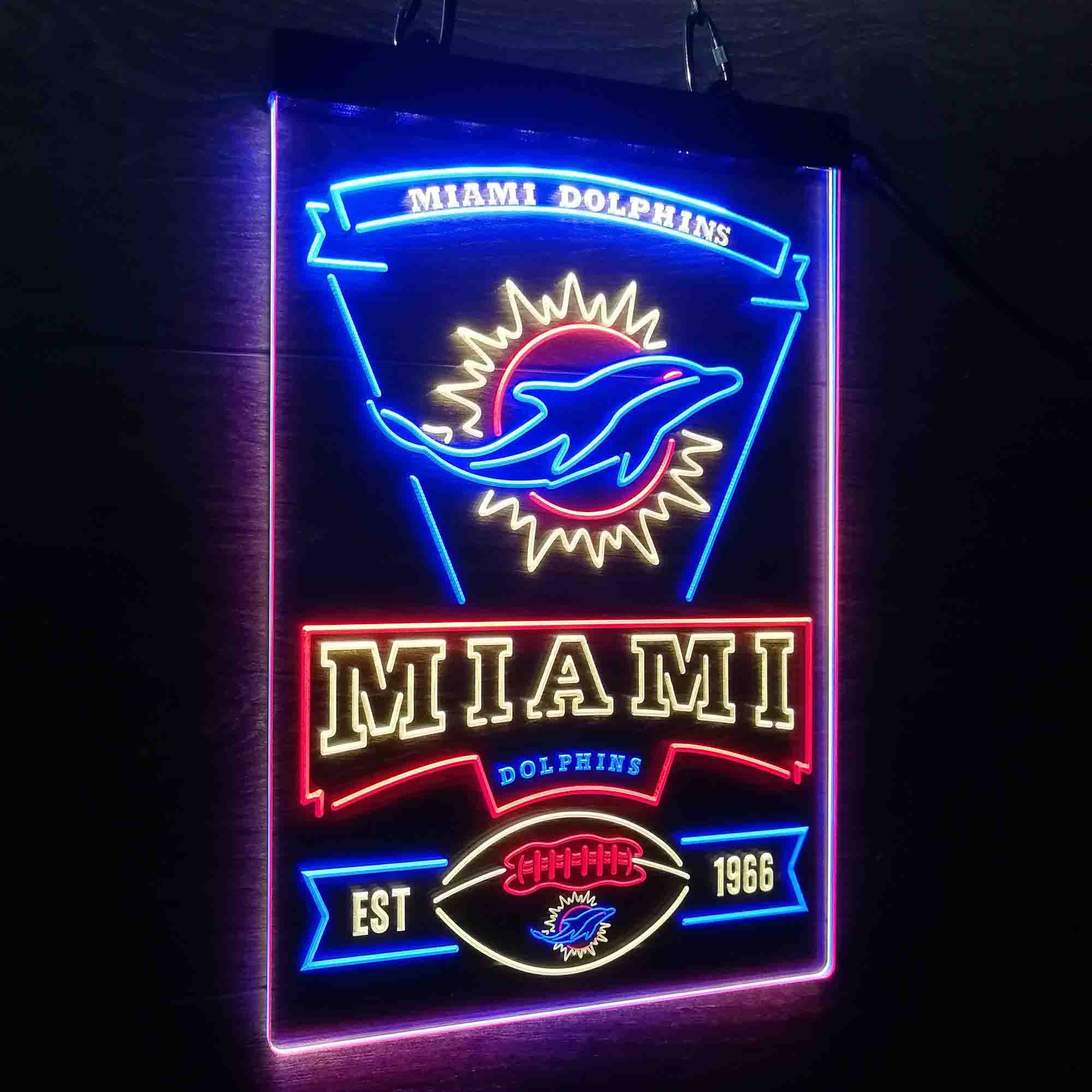 Miami Dolphins Est. 1966 Neon LED Sign 3 Colors - Image 9