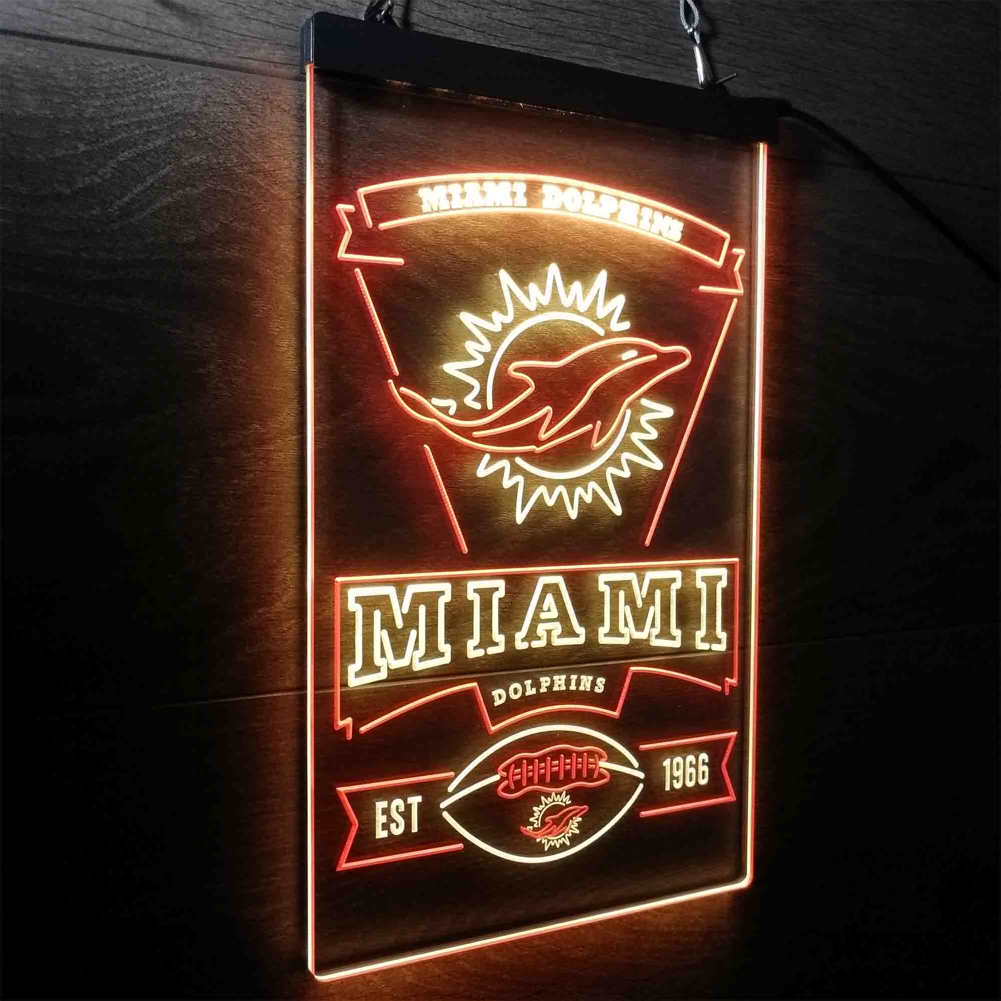 Miami Dolphins Memorabilia Neon Bar LED Sign - Image 22