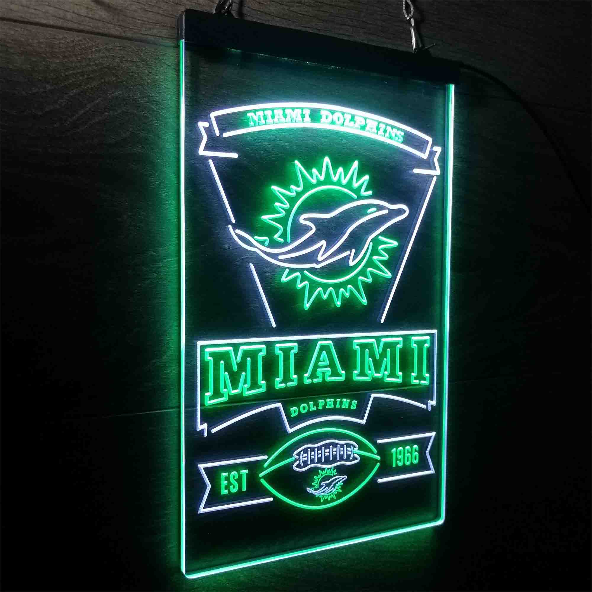 Miami Dolphins Memorabilia Neon Bar LED Sign - Image 25