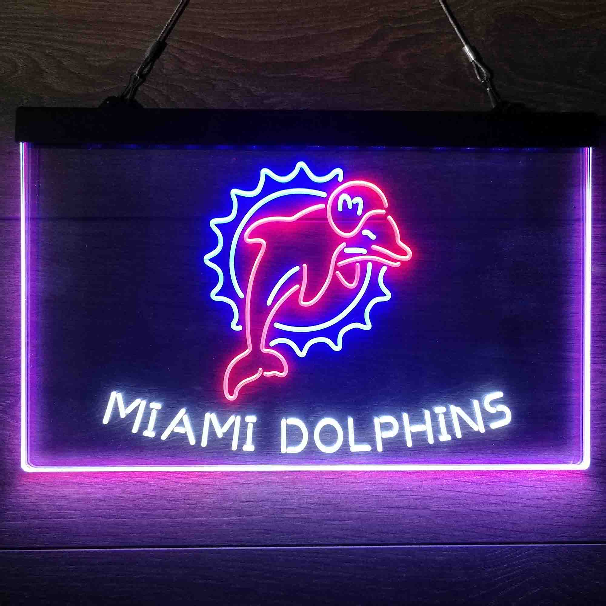 Miami Dolphins Neon 3-Color LED Sign - Image 11