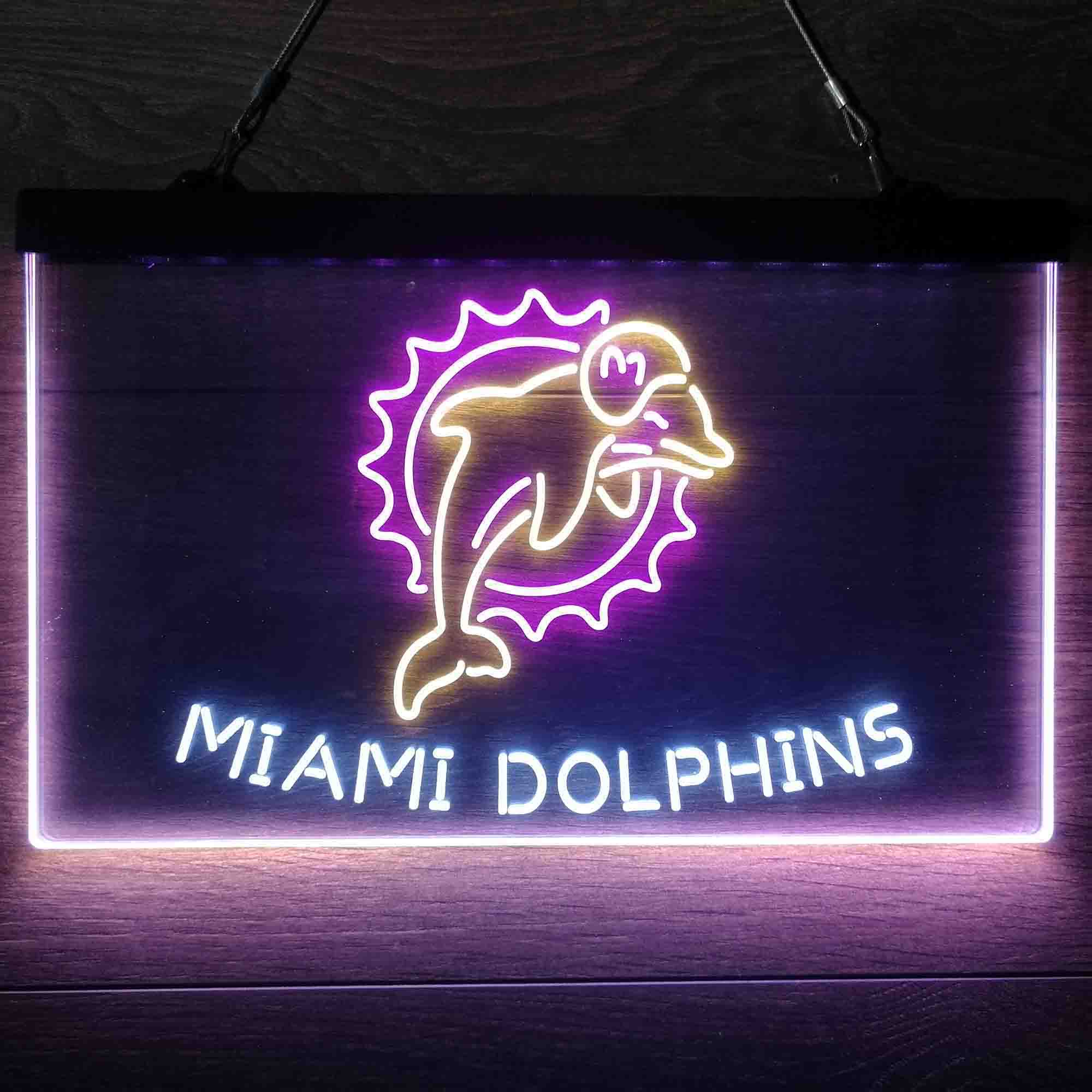 Miami Dolphins Neon 3-Color LED Sign - Image 12