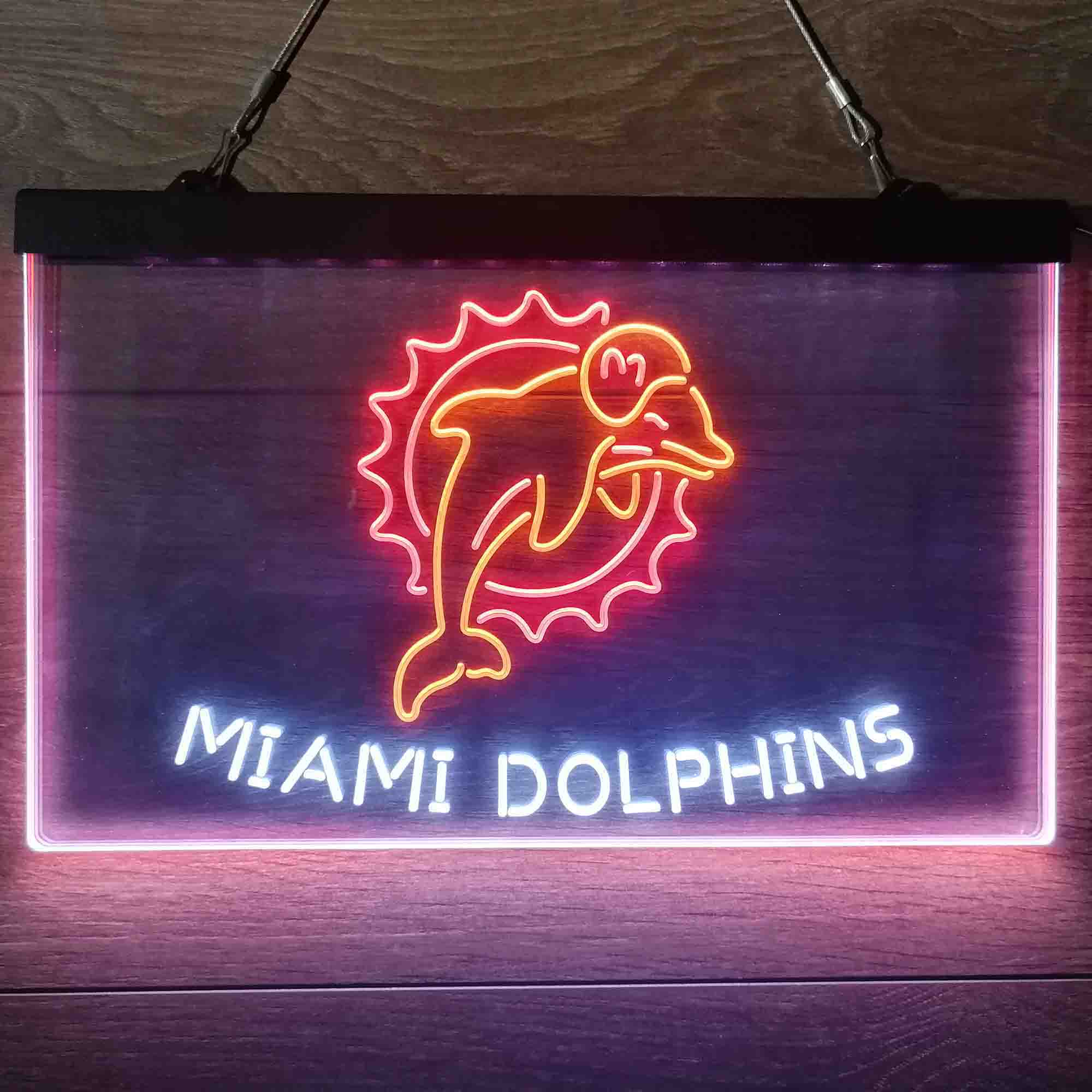 Miami Dolphins Neon 3-Color LED Sign - Image 13