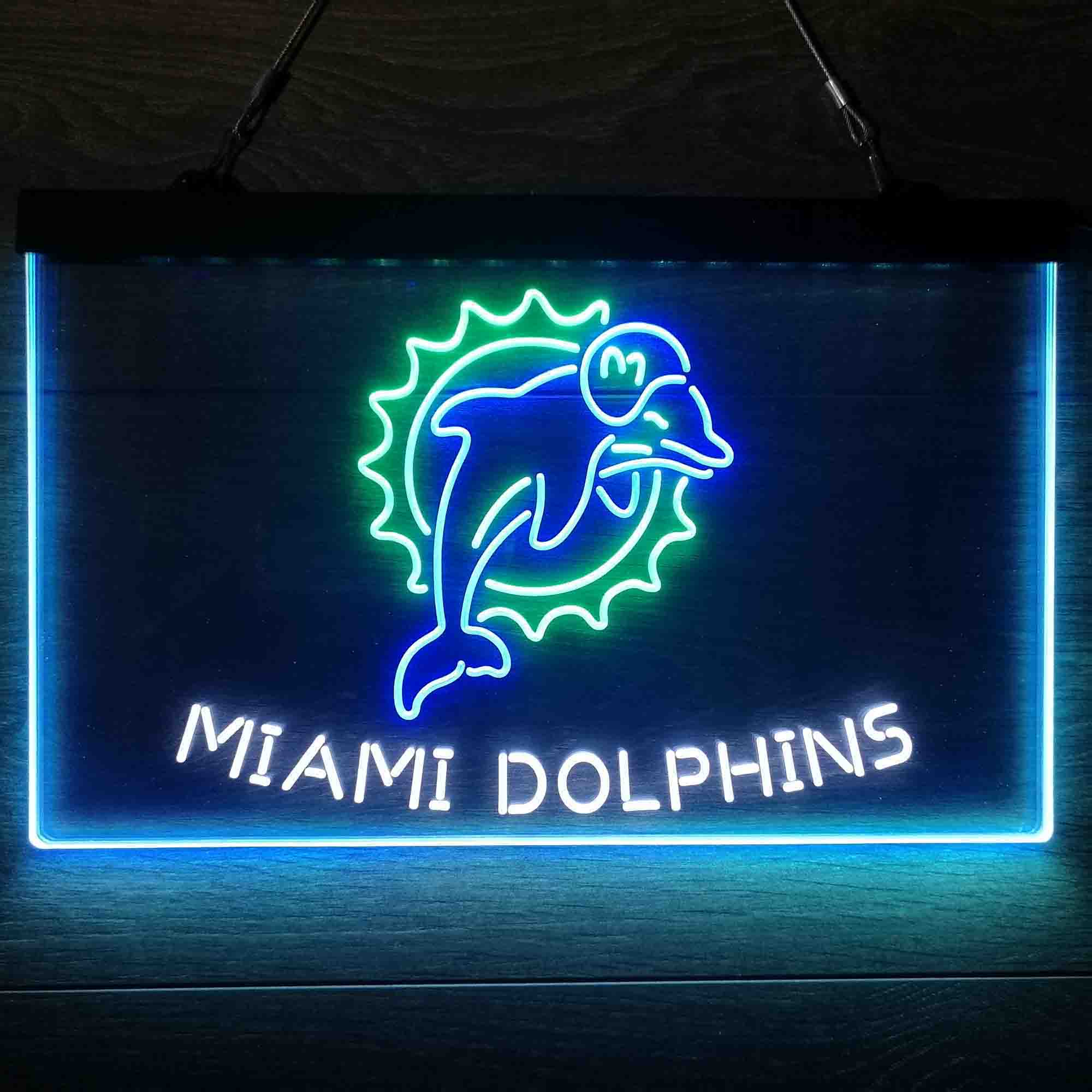 Miami Dolphins Neon 3-Color LED Sign - Image 3