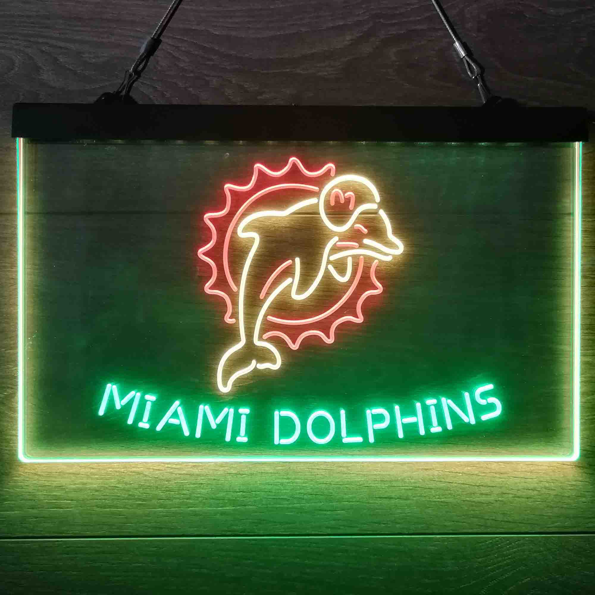 Miami Dolphins Neon 3-Color LED Sign - Image 4