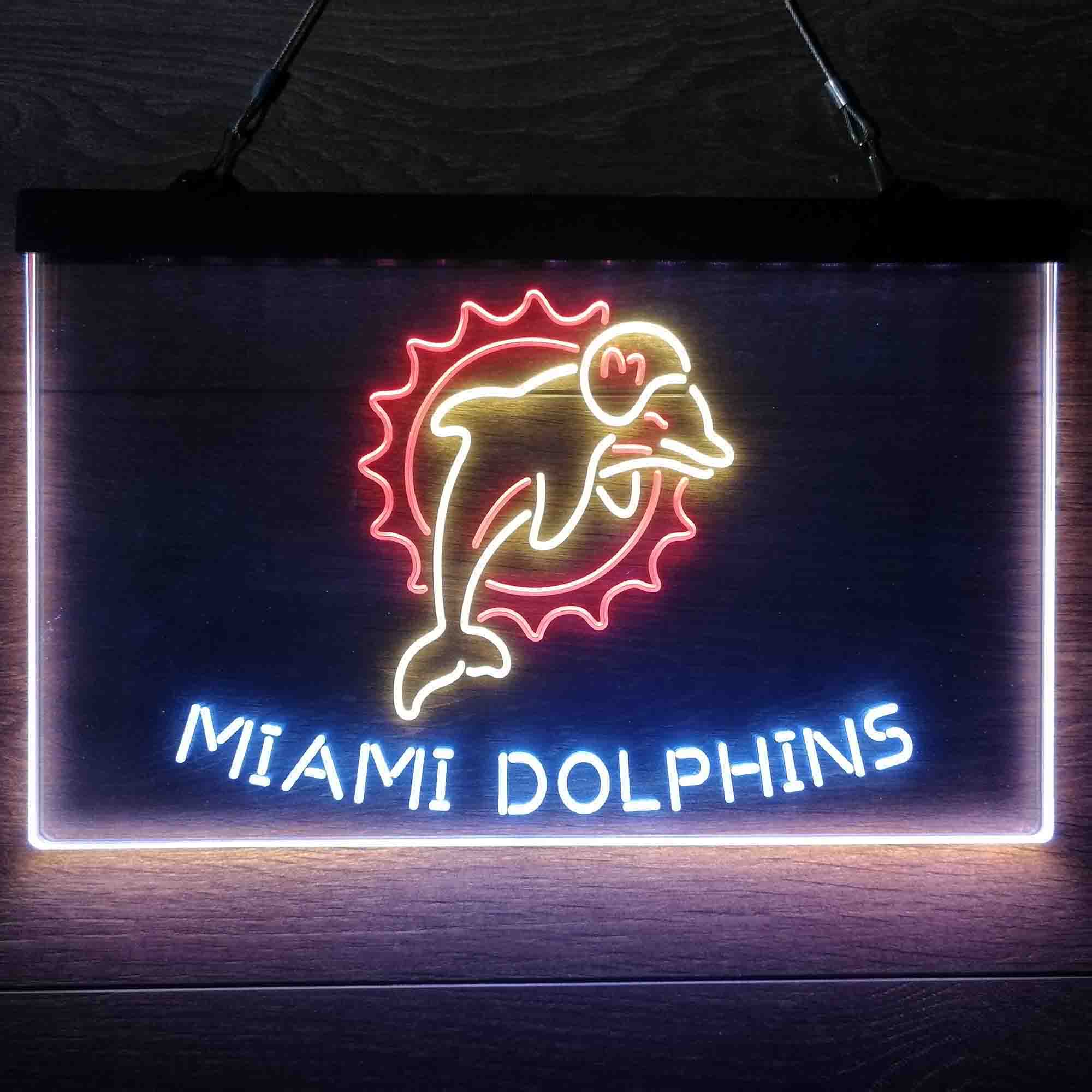 Miami Dolphins Neon 3-Color LED Sign - Image 5