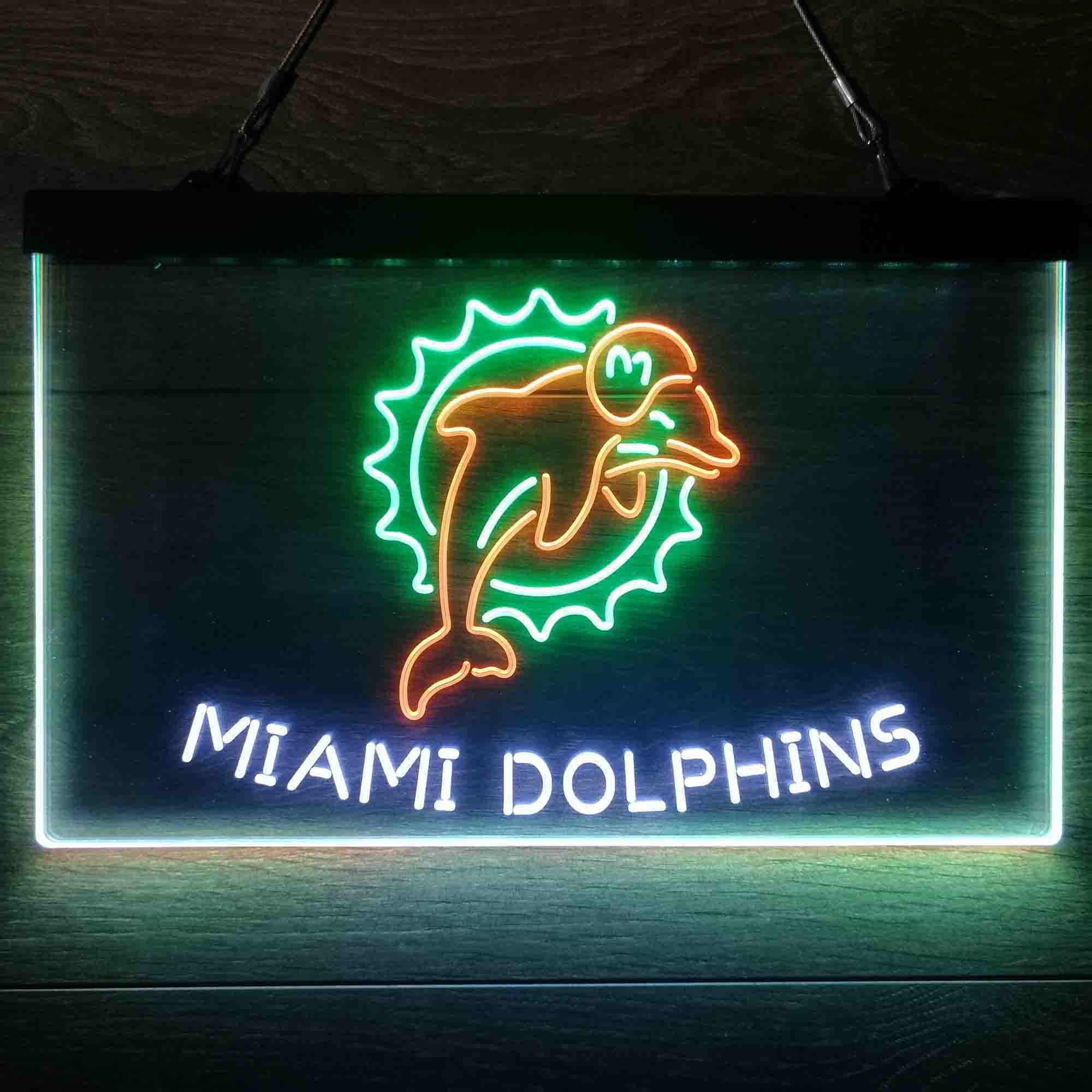 Miami Dolphins Neon 3-Color LED Sign - Image 6
