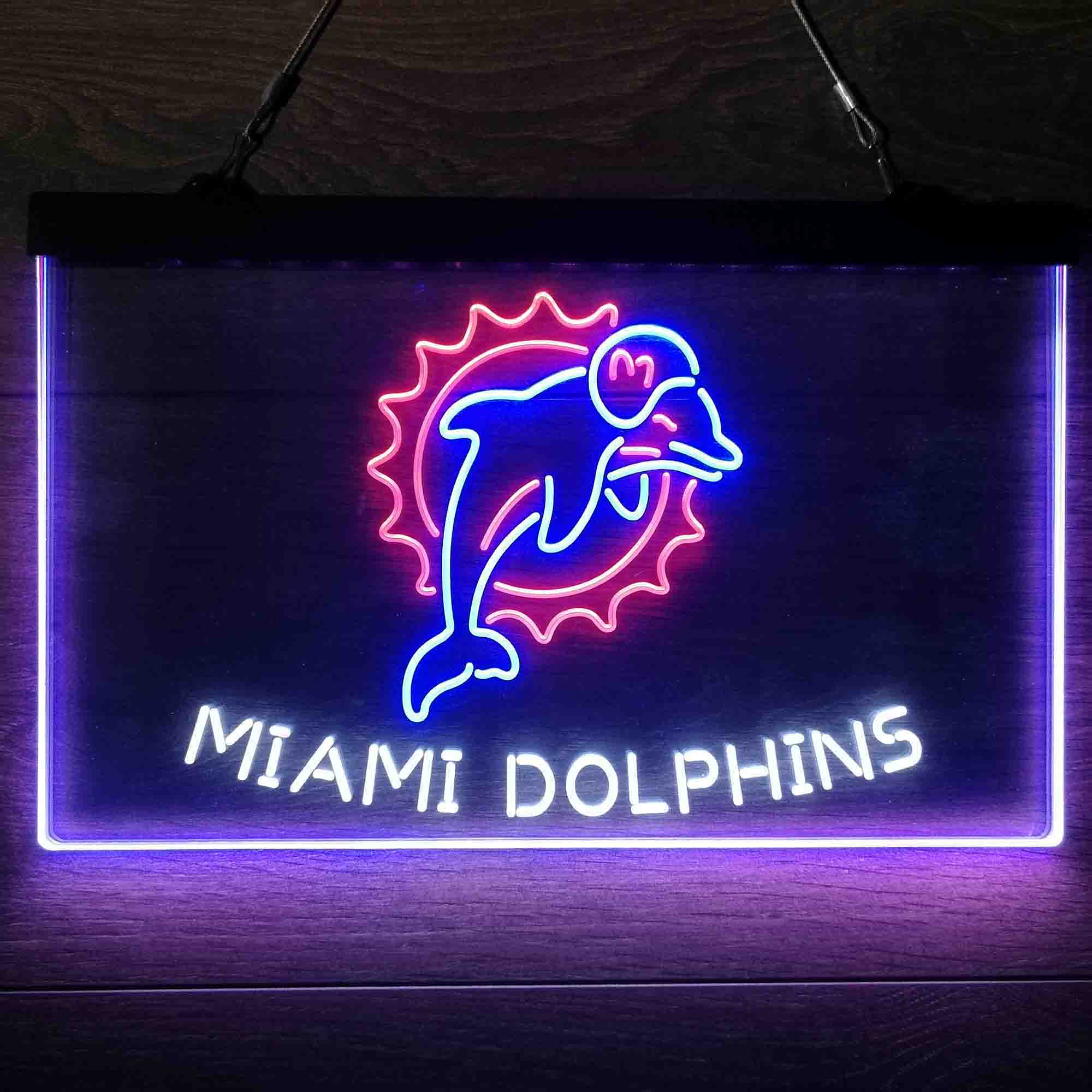 Miami Dolphins Neon 3-Color LED Sign - Image 8
