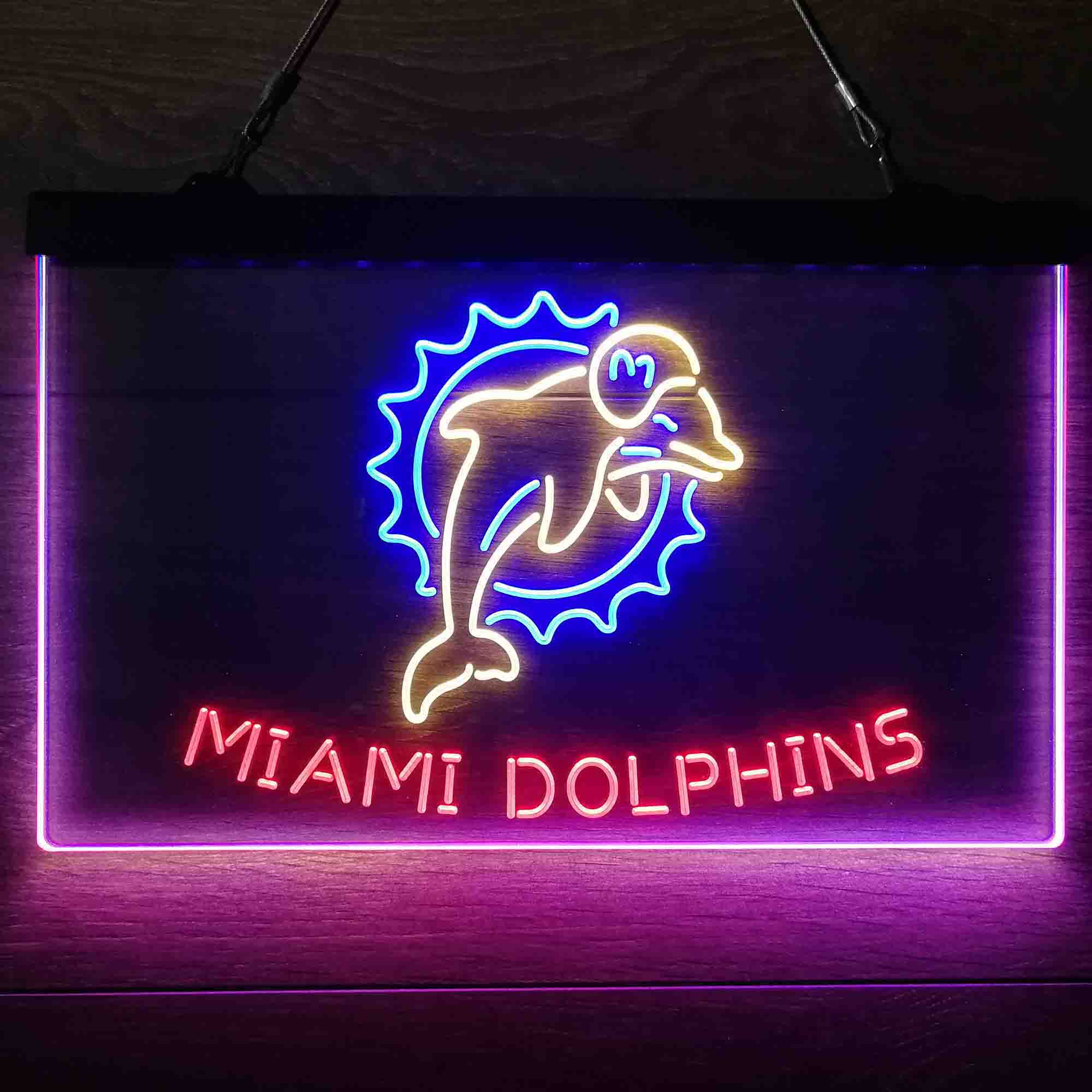 Miami Dolphins Neon 3-Color LED Sign - Image 9