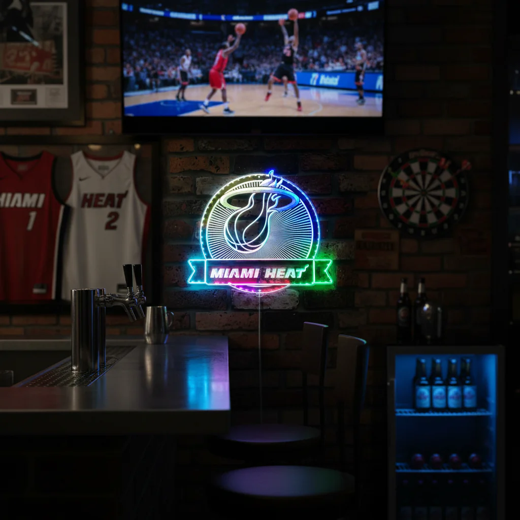 Miami Heat Neon LED Sign with Dynamic RGB Colors - Image 8