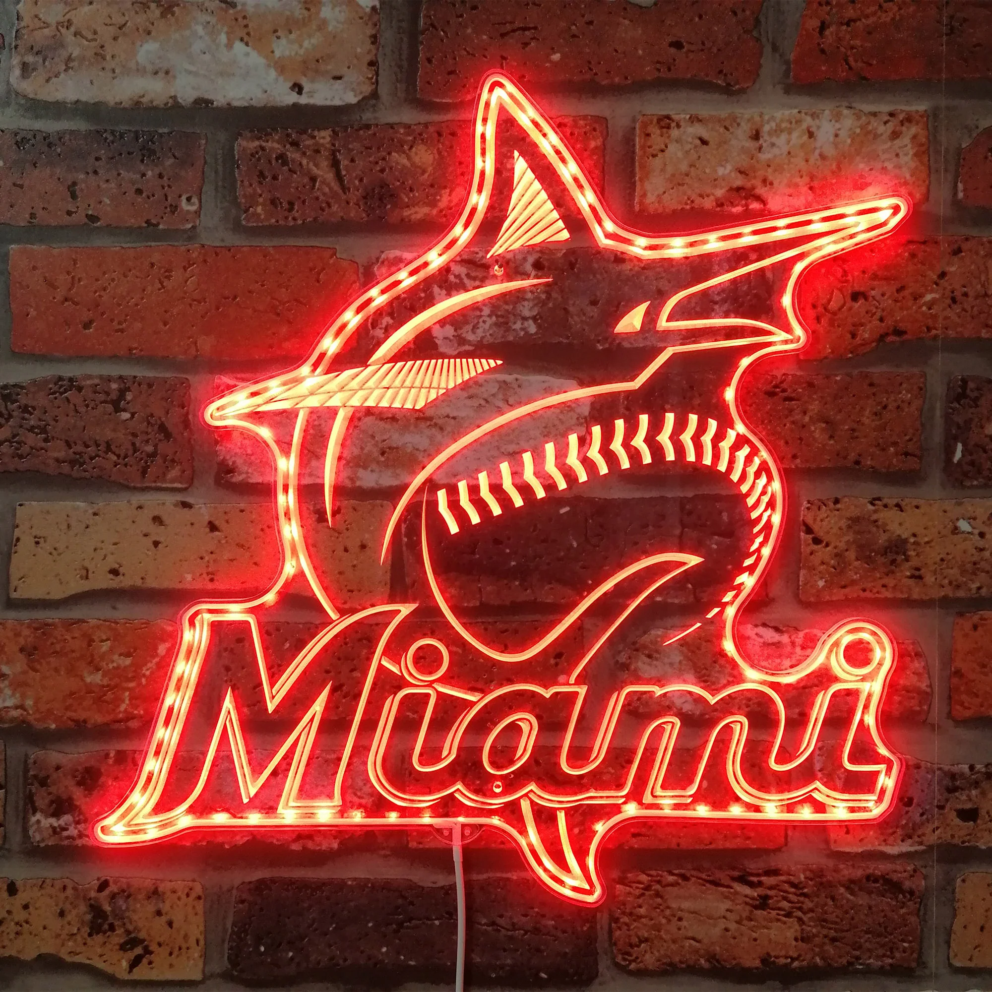 Miami Marlins Neon LED Sign with Dynamic RGB Colors - Image 3