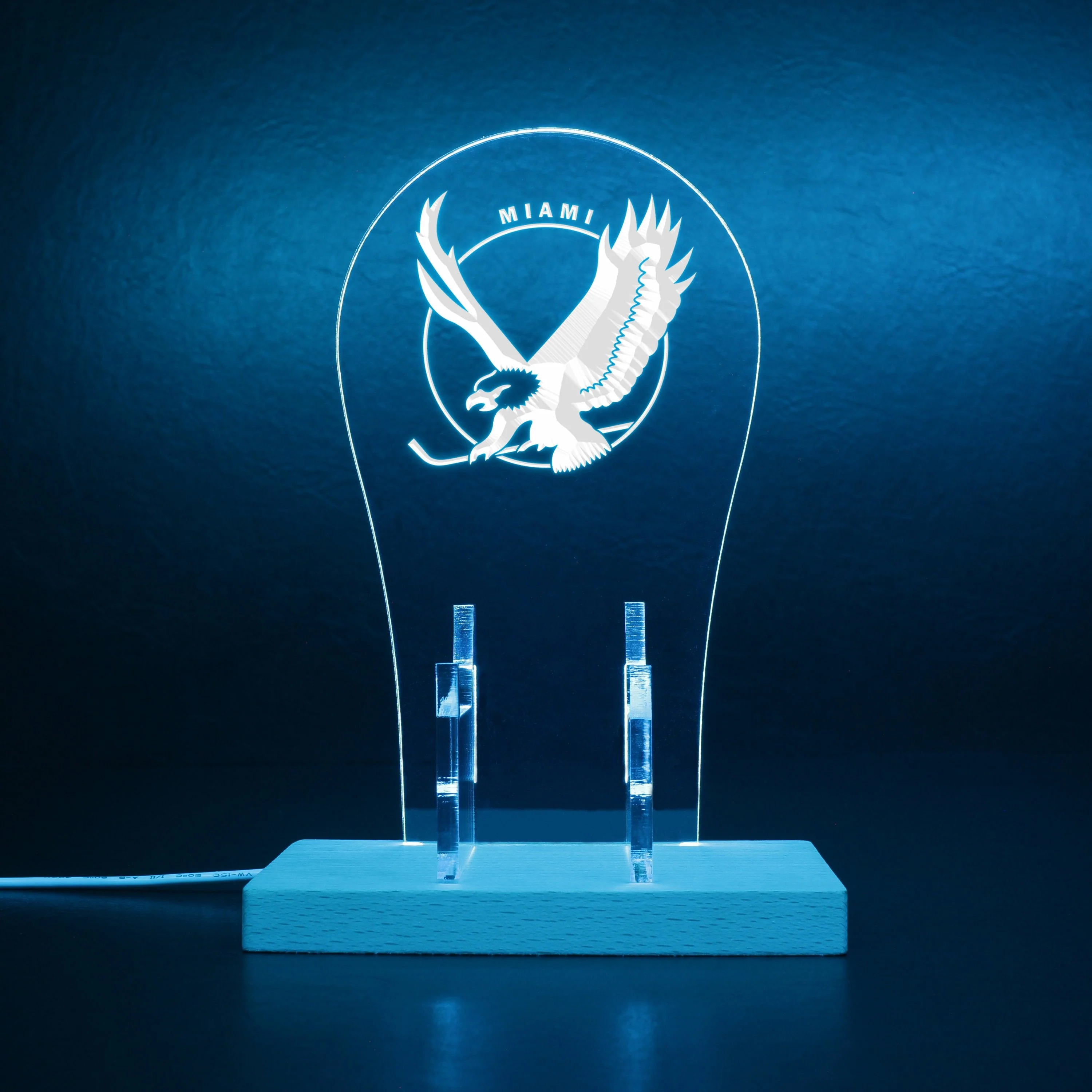 Miami Screaming Eagles LED Gaming Headset Controller Stand - Image 5