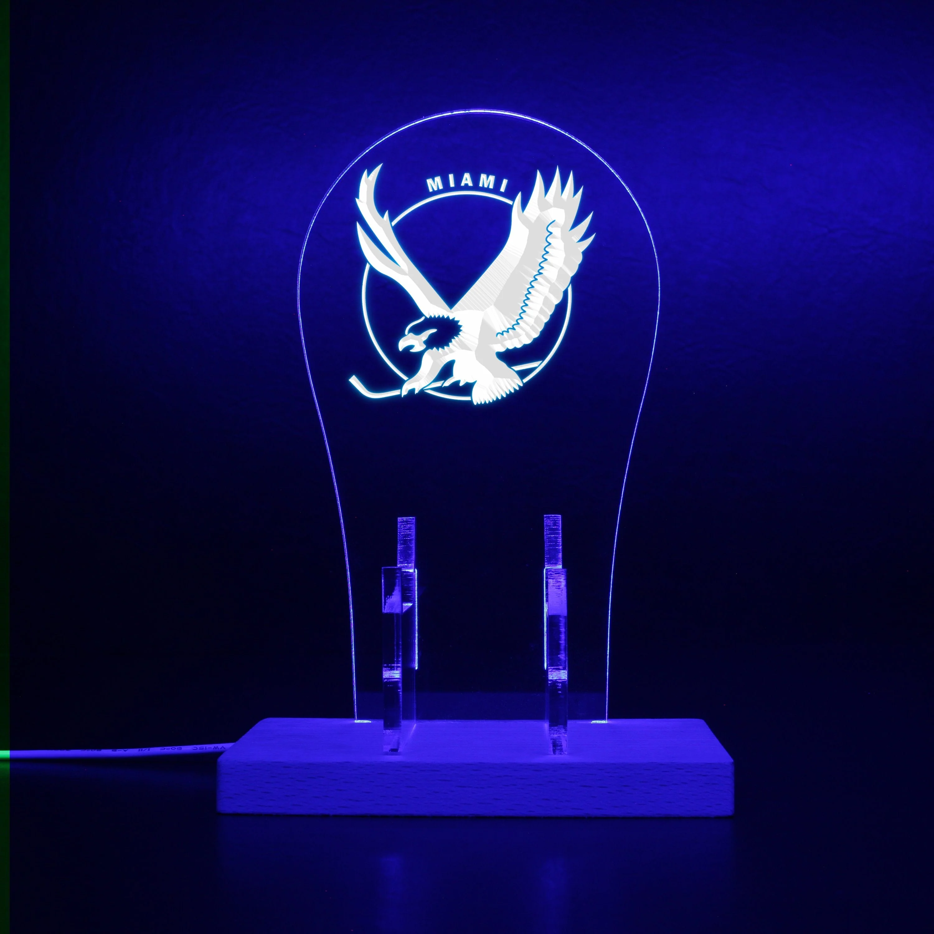 Miami Screaming Eagles LED Gaming Headset Controller Stand - Image 7
