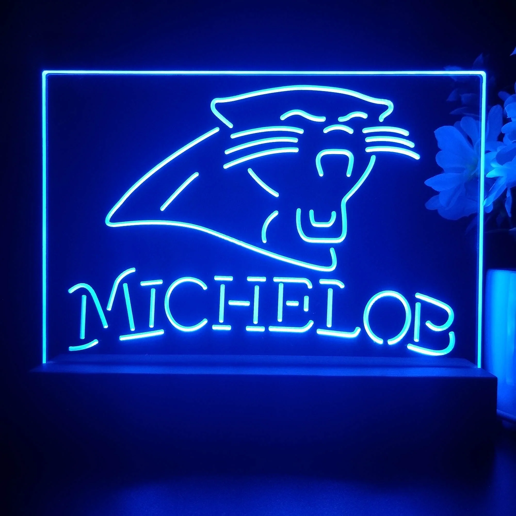 Carolina Panthers Michelob Bar 3D Illusion Night Light Desk Lamp - Image 3