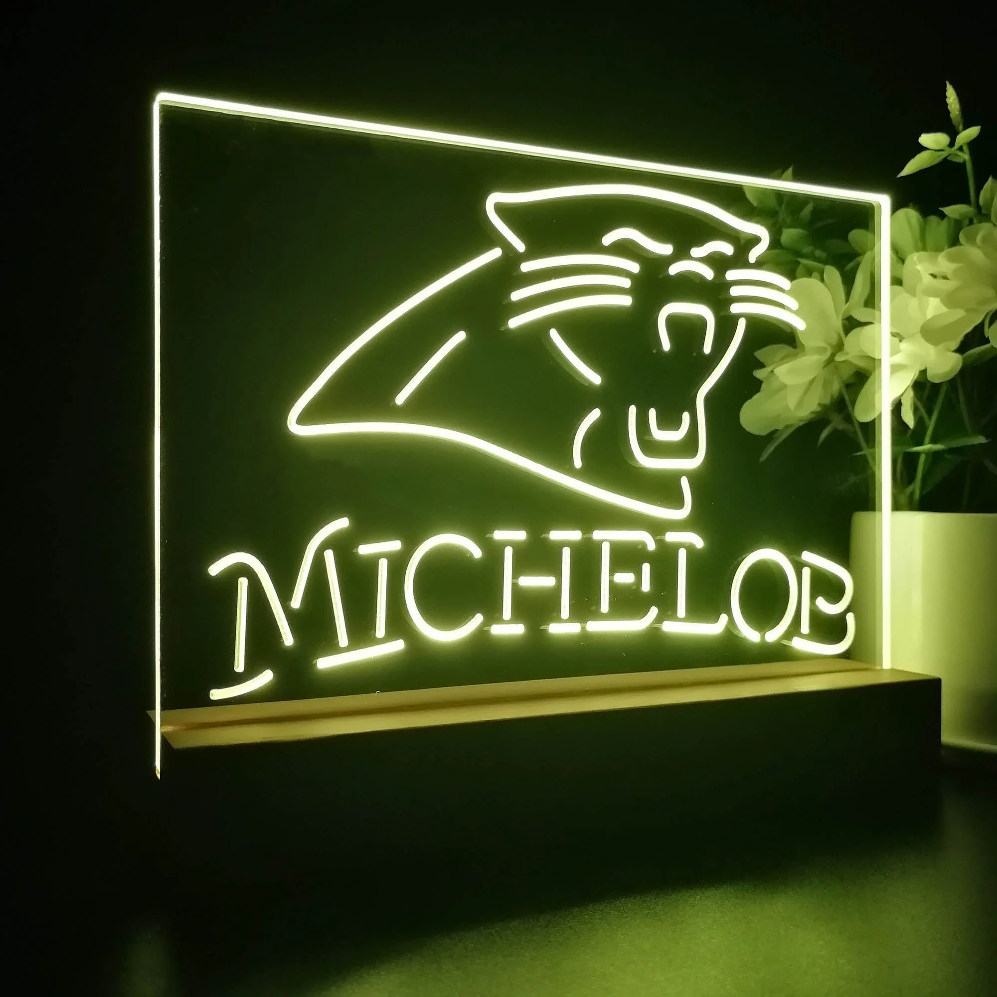 Carolina Panthers Michelob Bar 3D Illusion Night Light Desk Lamp - Image 5