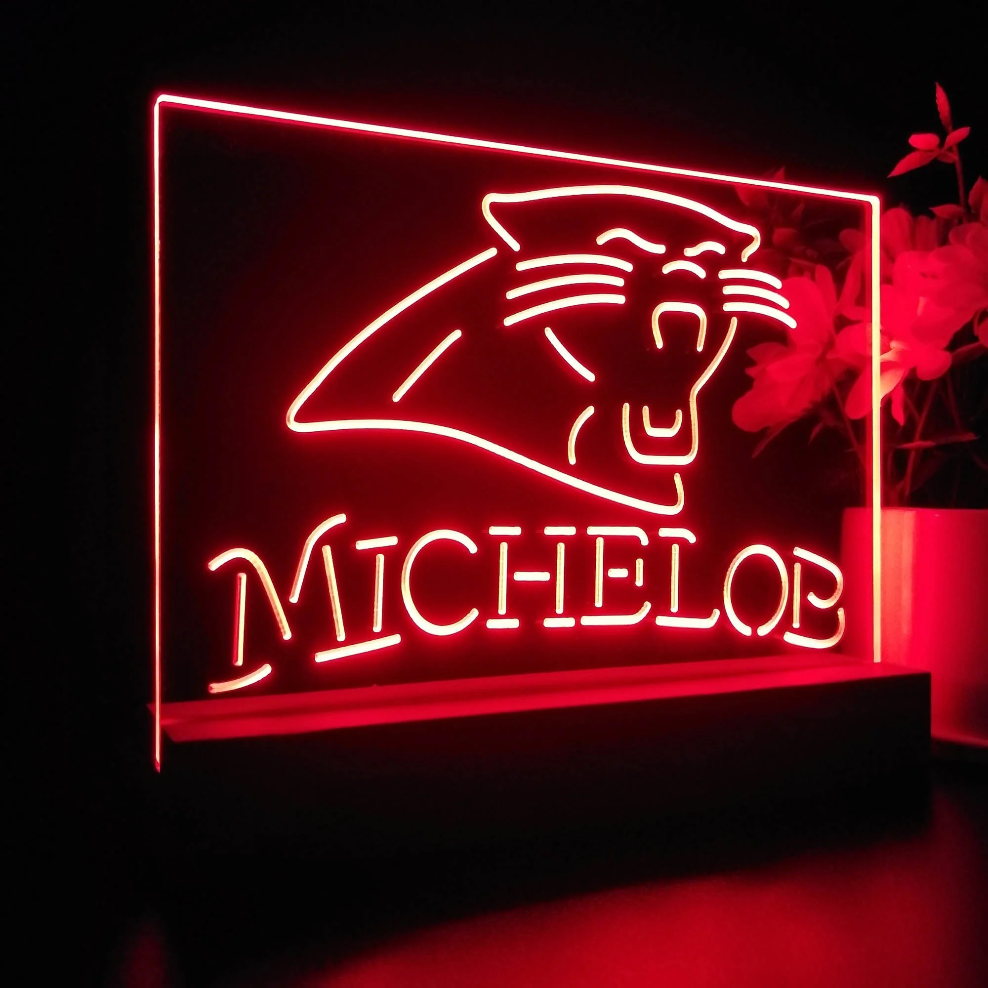 Carolina Panthers Michelob Bar 3D Illusion Night Light Desk Lamp - Image 7