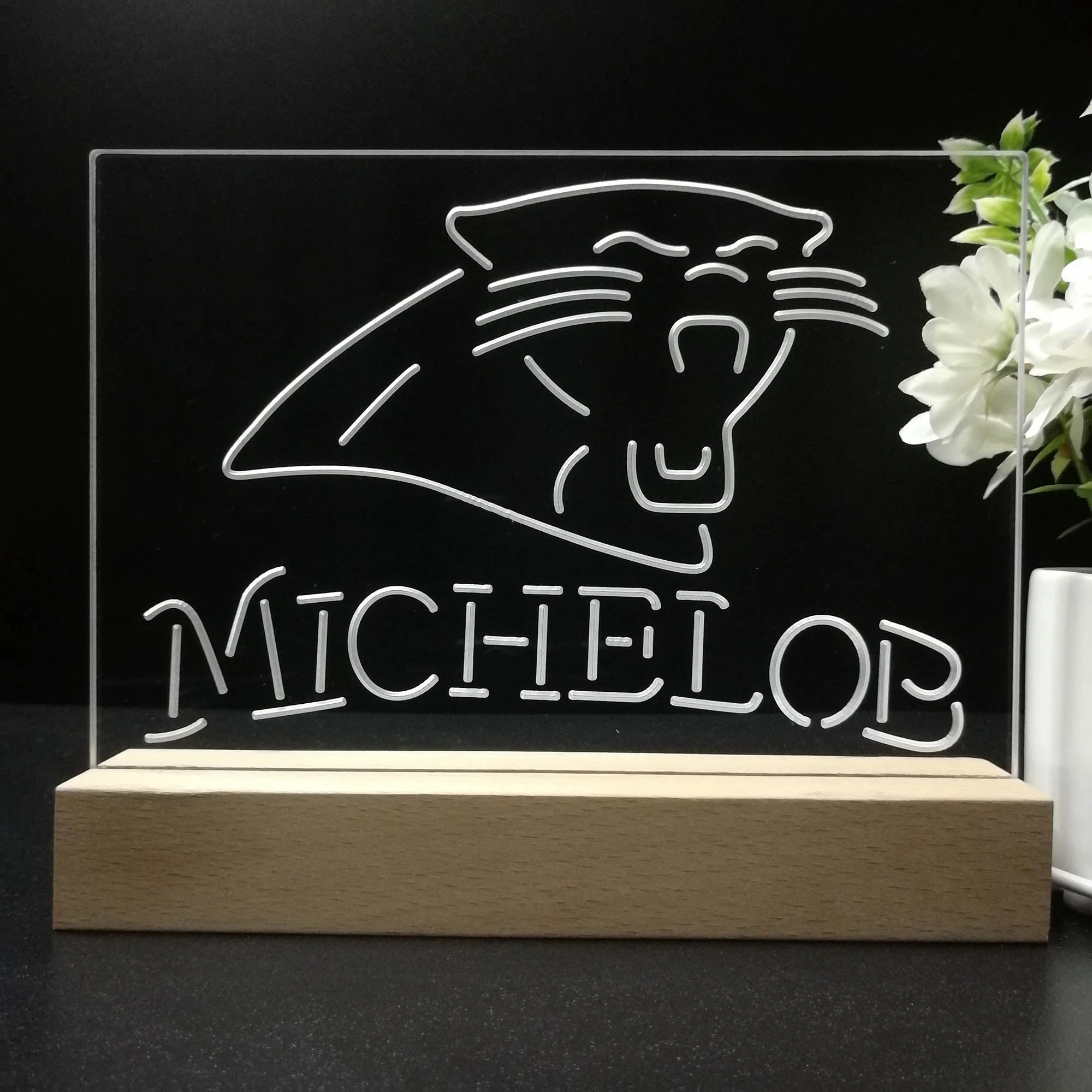 Carolina Panthers Michelob Bar 3D Illusion Night Light Desk Lamp - Image 8