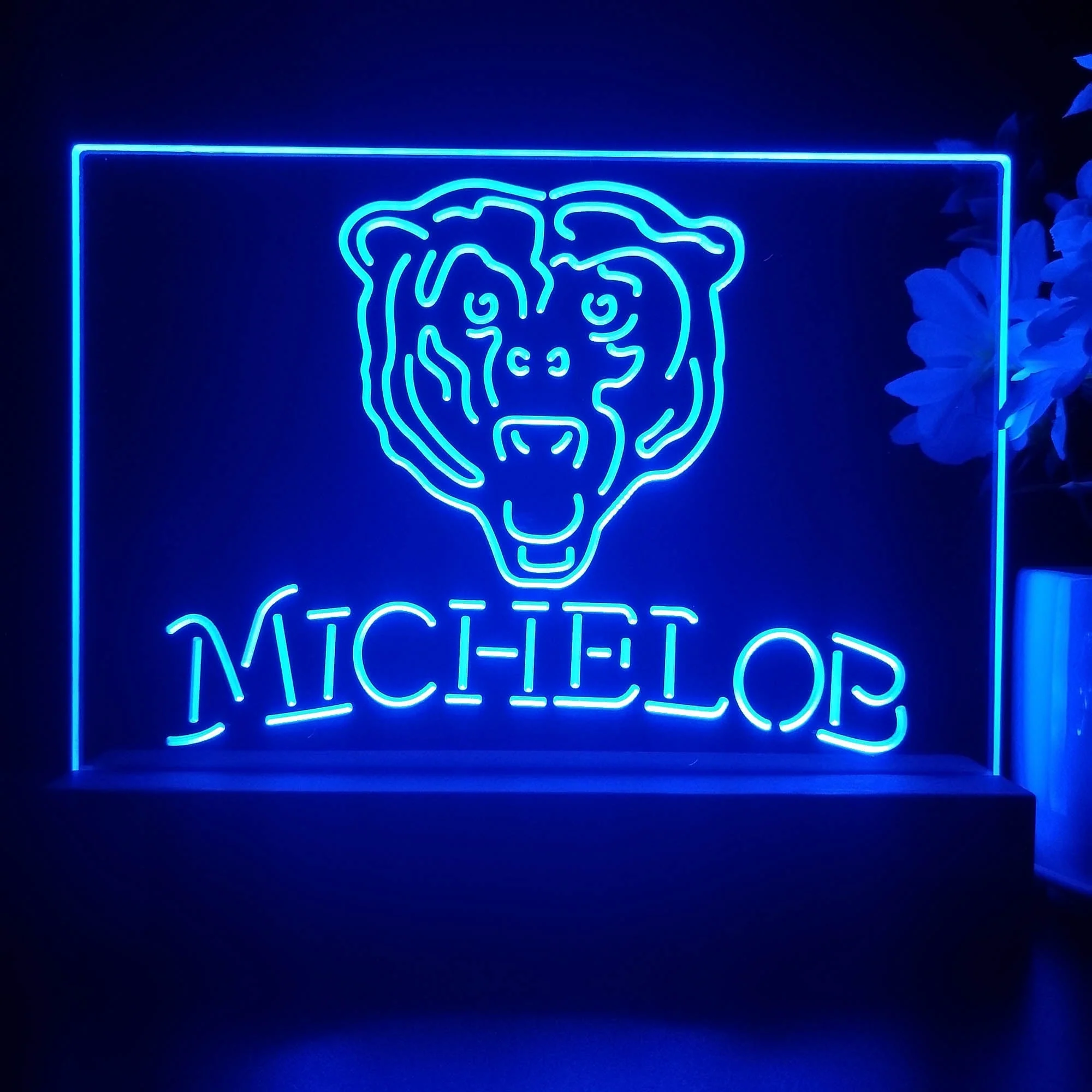 Michelob Bar Chicago Bears 3D Illusion Night Light Desk Lamp - Image 3
